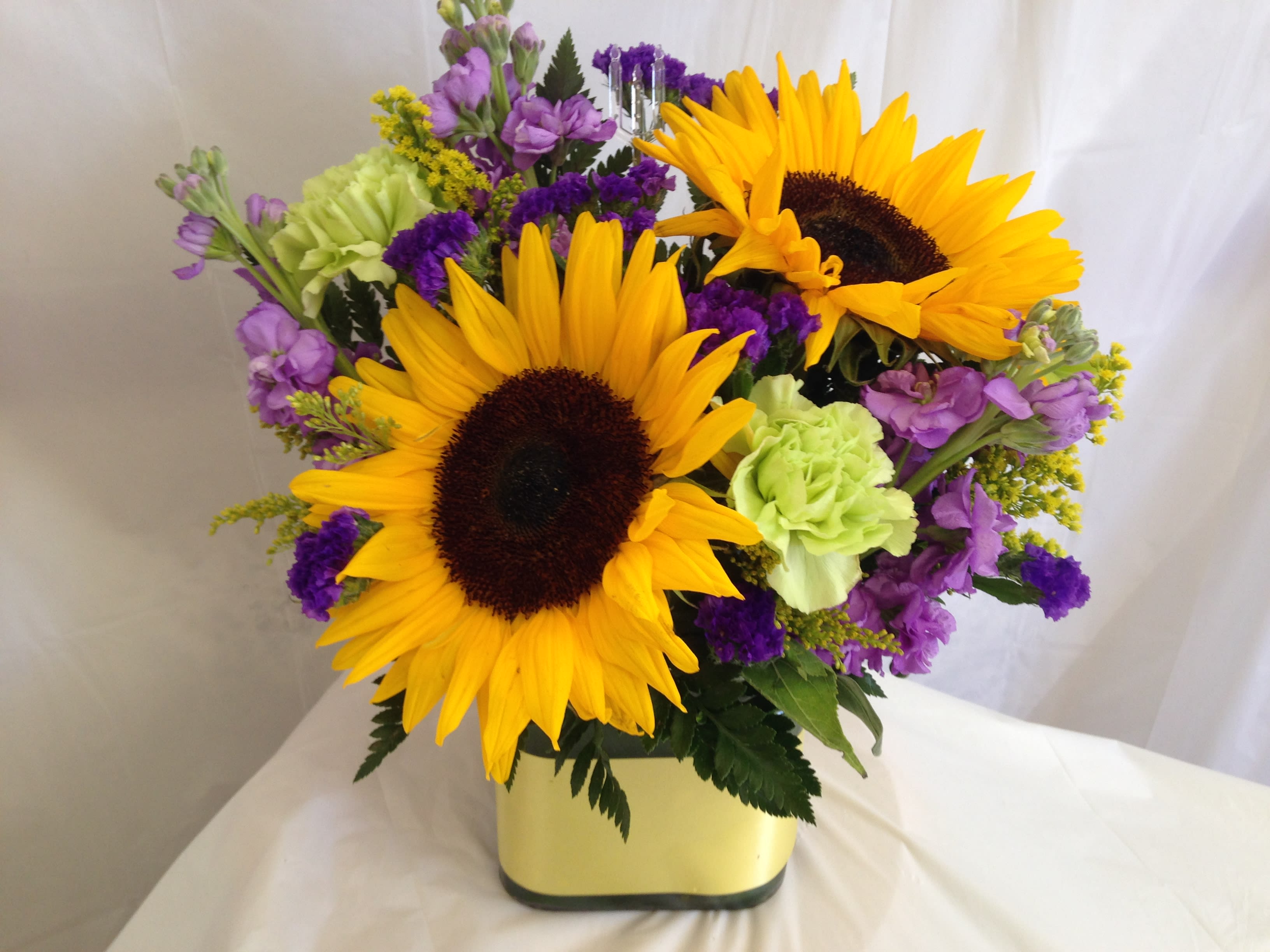 purple sunflower bouquet