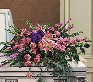 Modern Half Couch Casket Spray In Webster Groves Mo Kenary Florist