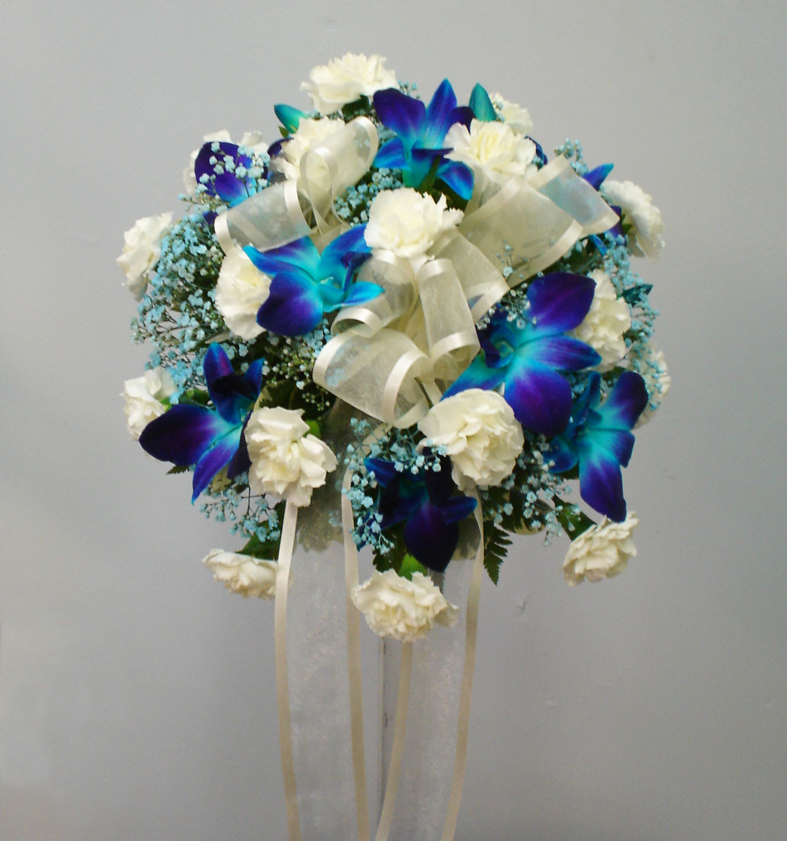 Blue Orchids and Mini Carnations Bouquet in San Jose, CA Valley Florist