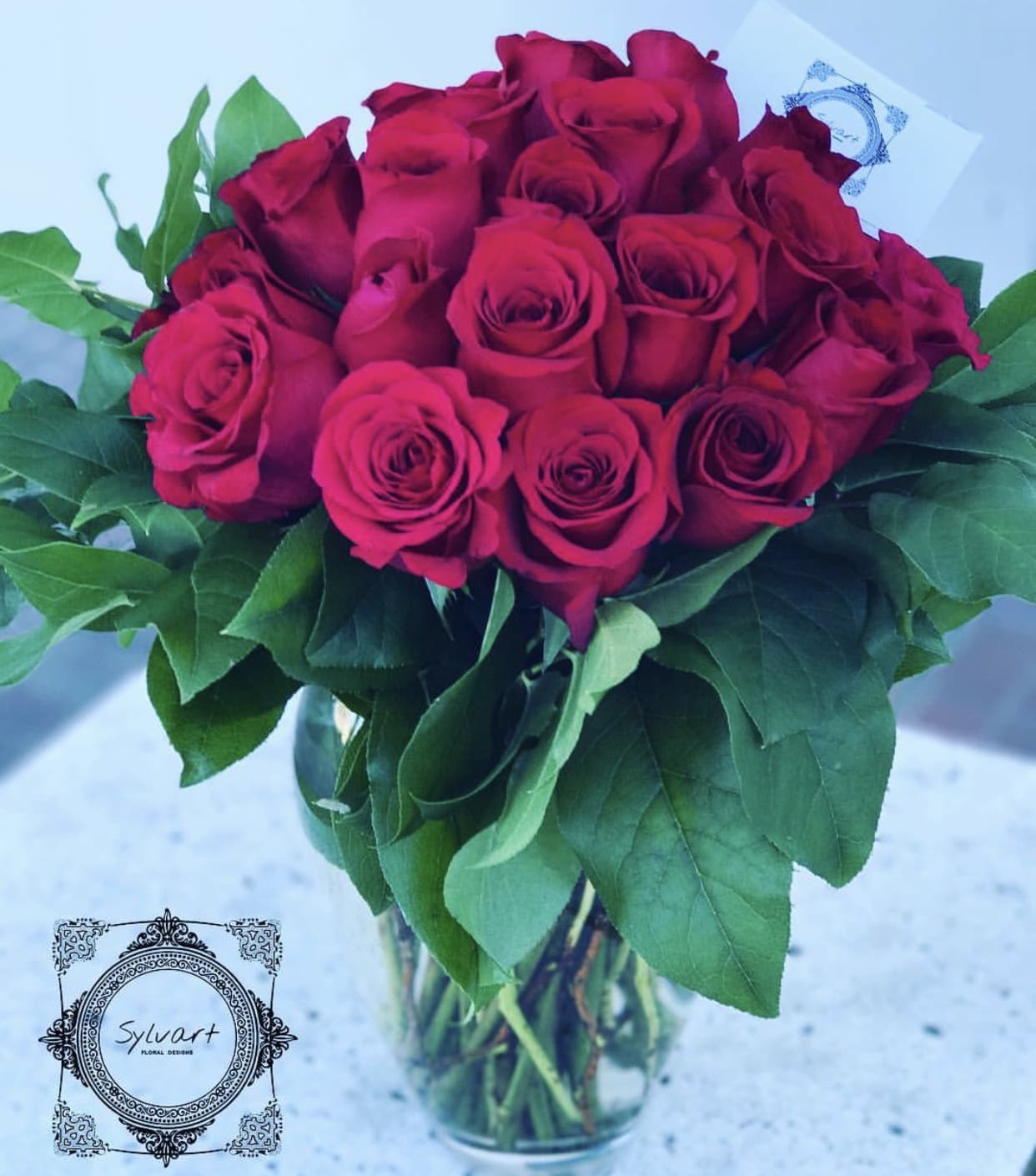 two dozen roses in