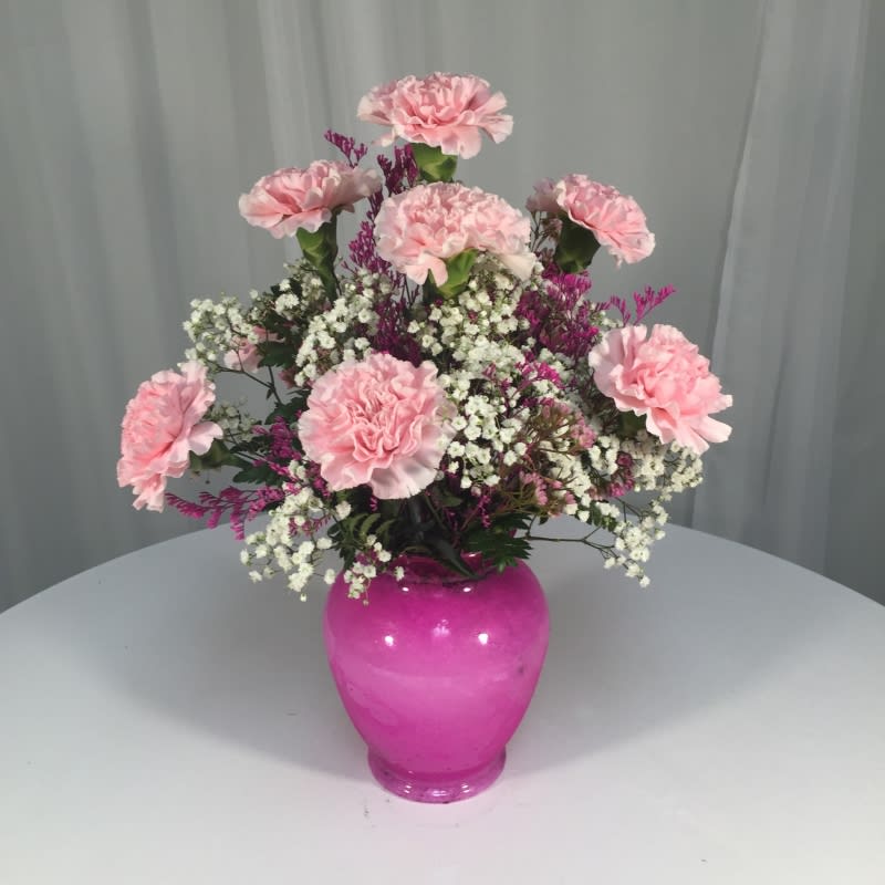 Carnation Vase Arrangement by A&M Floral Express