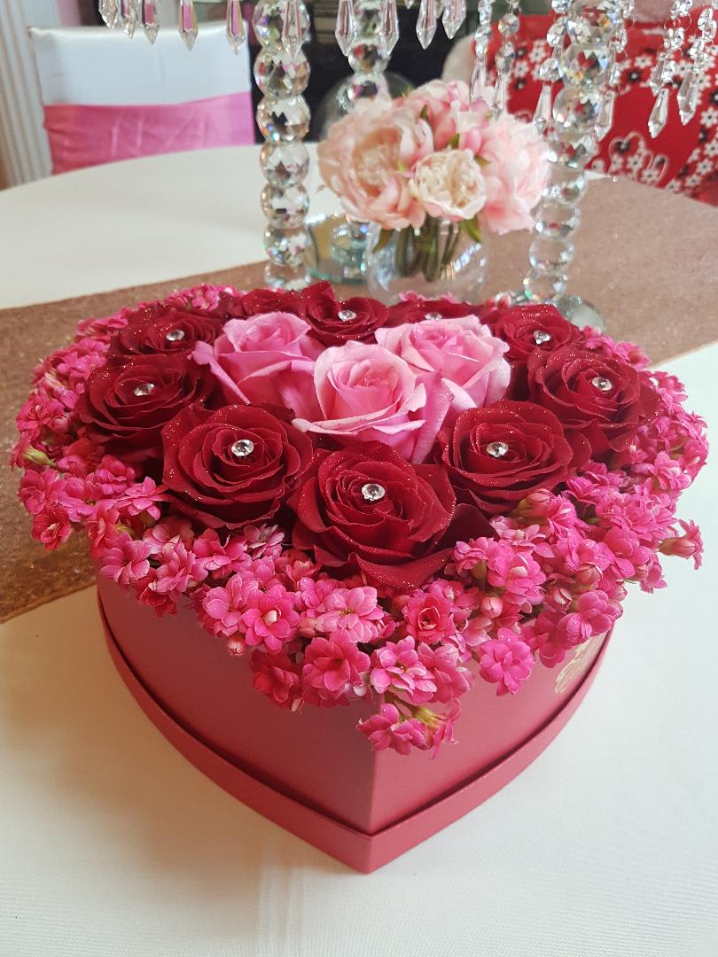 red pink heart in