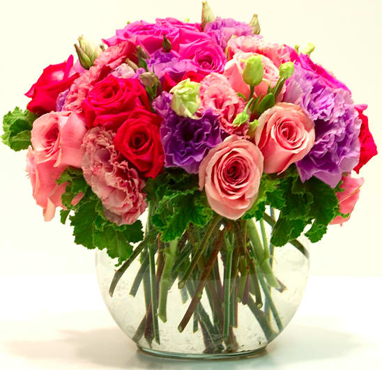 Three Dozen Mixed Roses in Bowl in Glendale, CA | Honey ...
