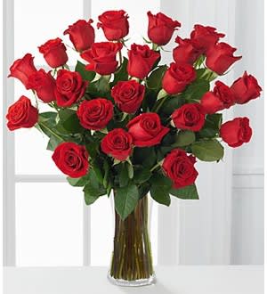 2 Dozen Roses In A Vase By Beverly Blossoms