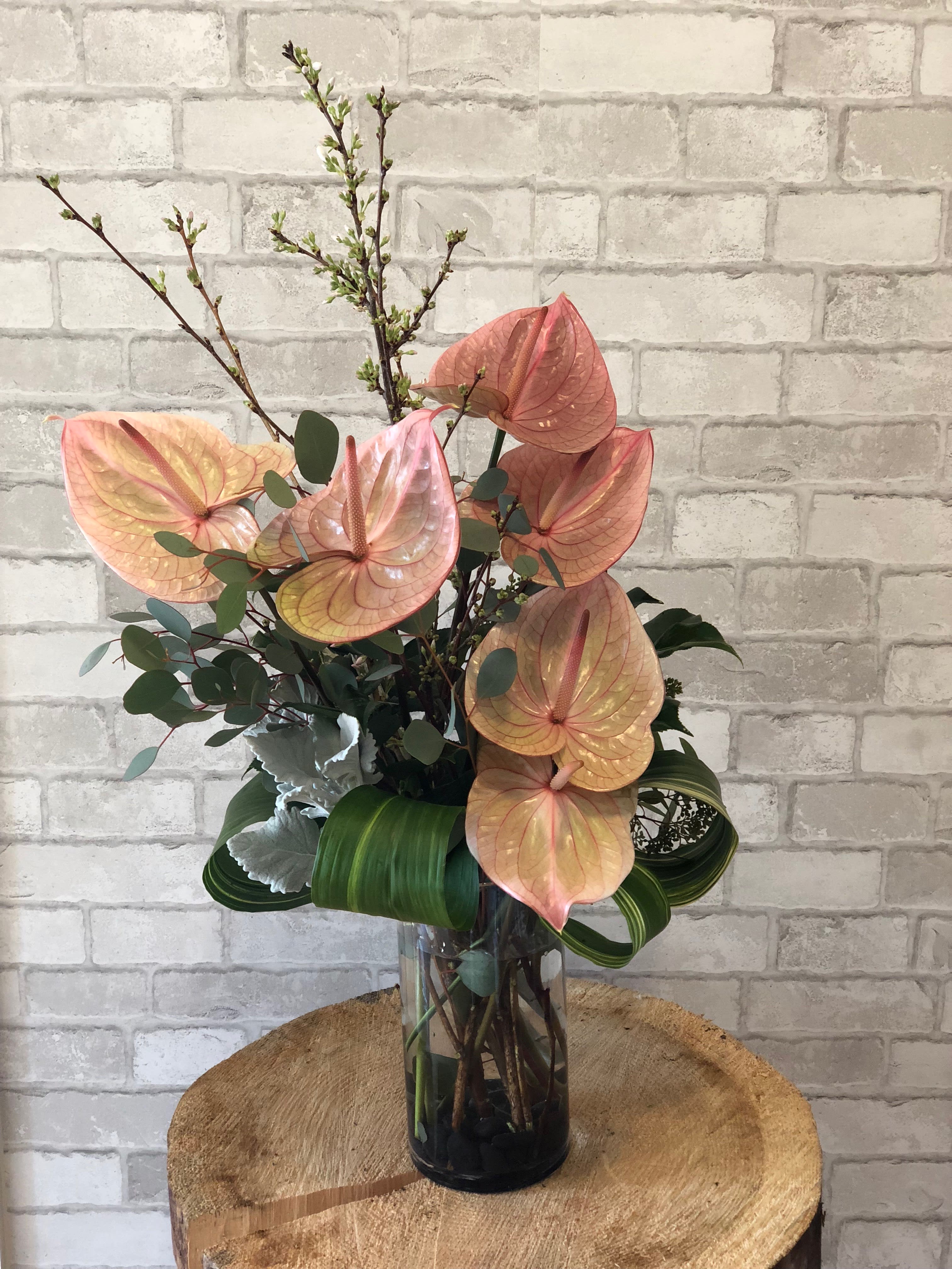 Funky Anthurium Vase In Natick Ma Petal Pushers