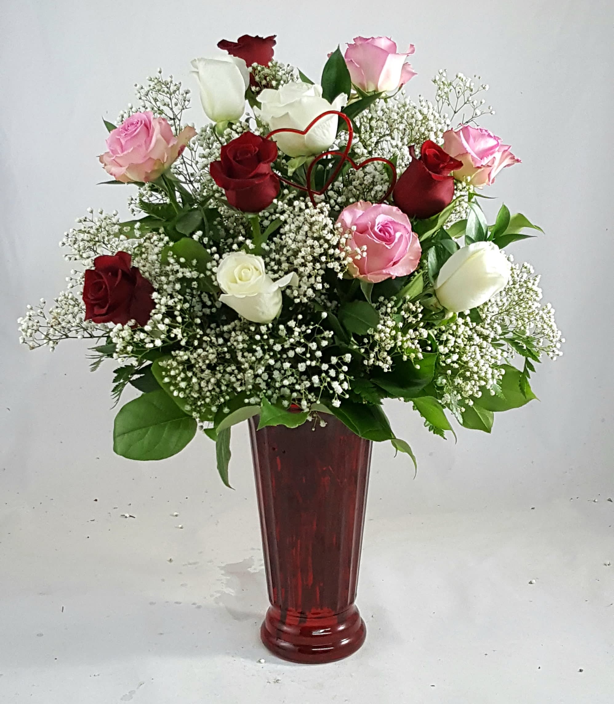 Love You One Dozen Assorted Rose Bouquet In Wilmington De