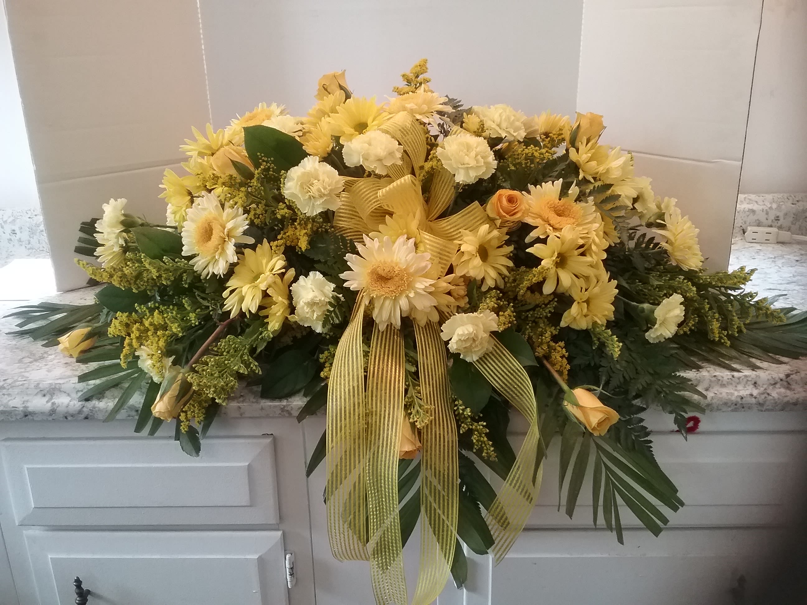 Peaceful Summer Casket Spray In Fulton Ny Claudette S Flowers