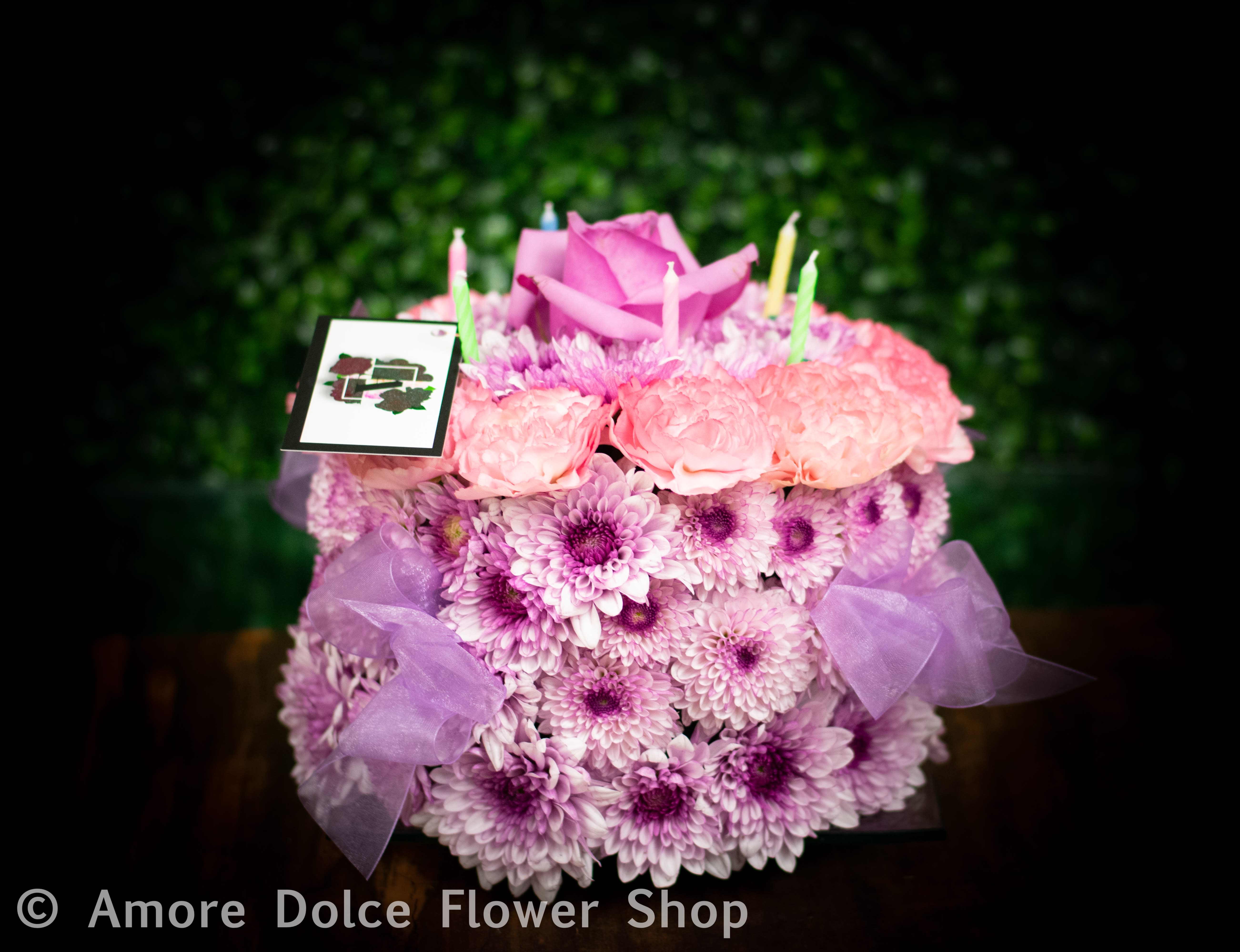 Happy birthday cake in Montebello, CA | Amore dolce flowers