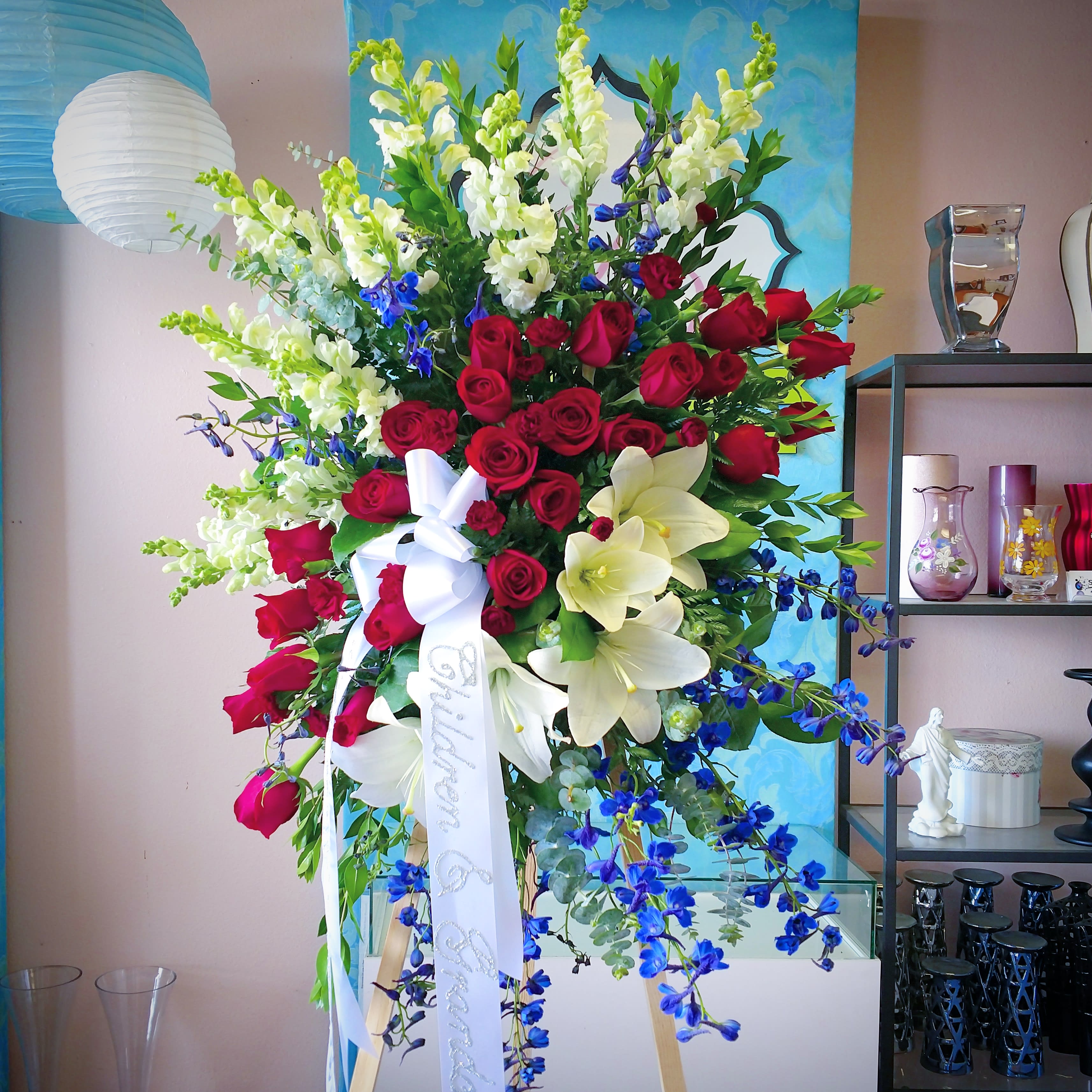 The Best Of Red White And Blue Spray In Downey Ca Chitas Floral Designs