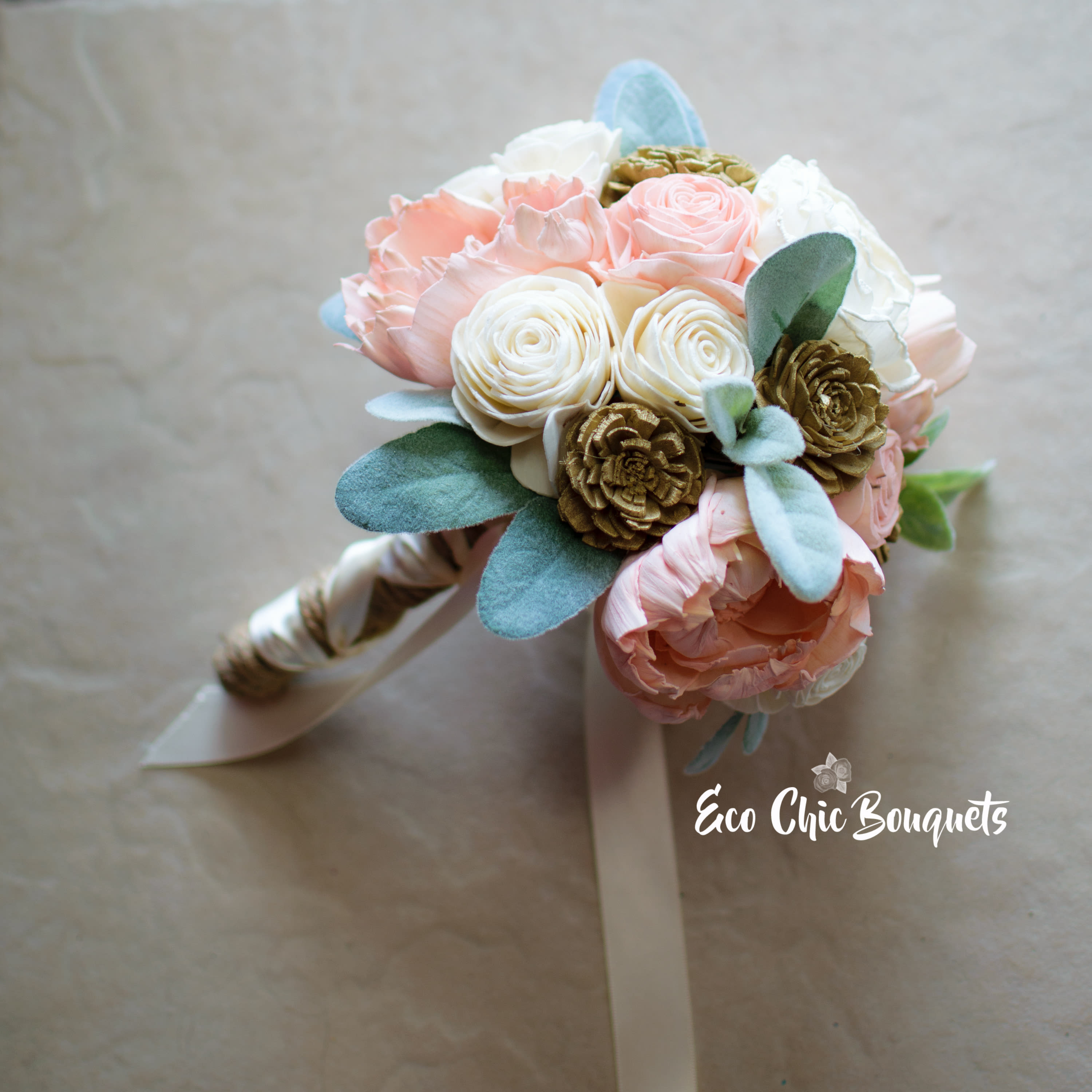 Bridal Bouquet With Peonies And Lambs Ear By Bloomtastic Flower Shop