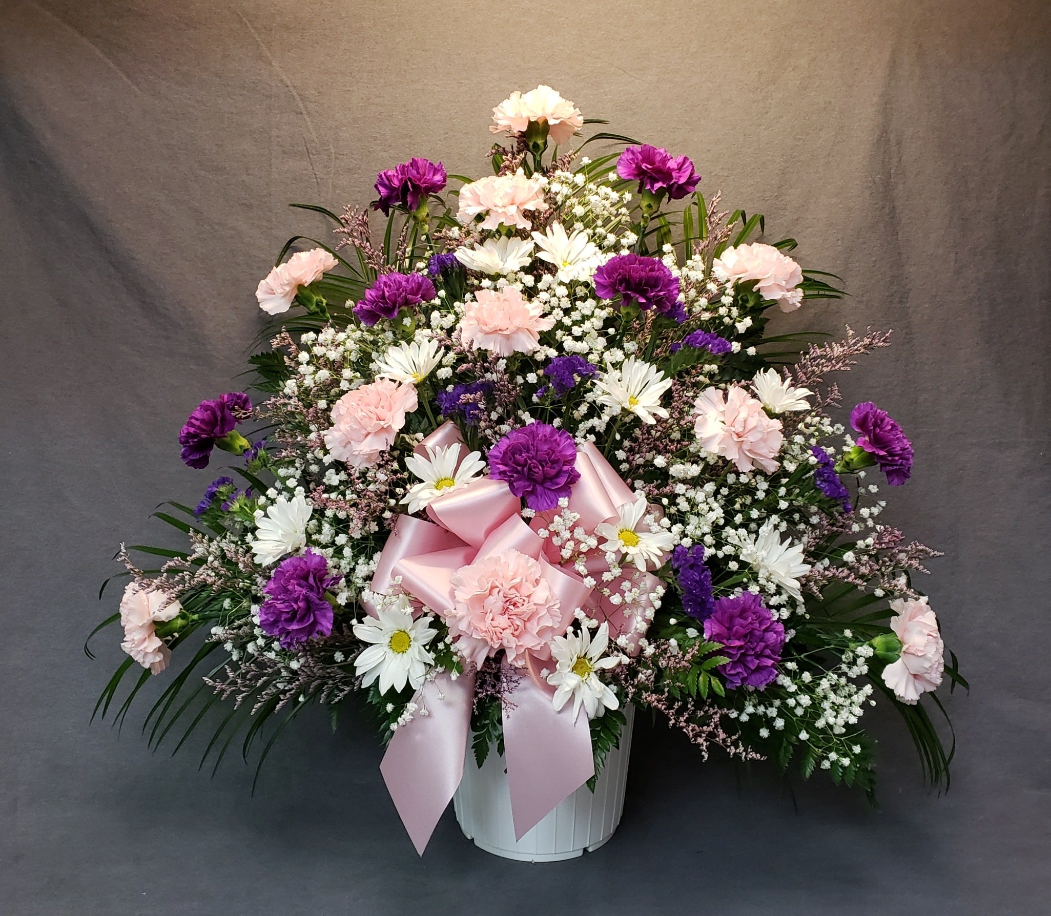 Collection 98+ Images pink purple and white flower arrangements Stunning