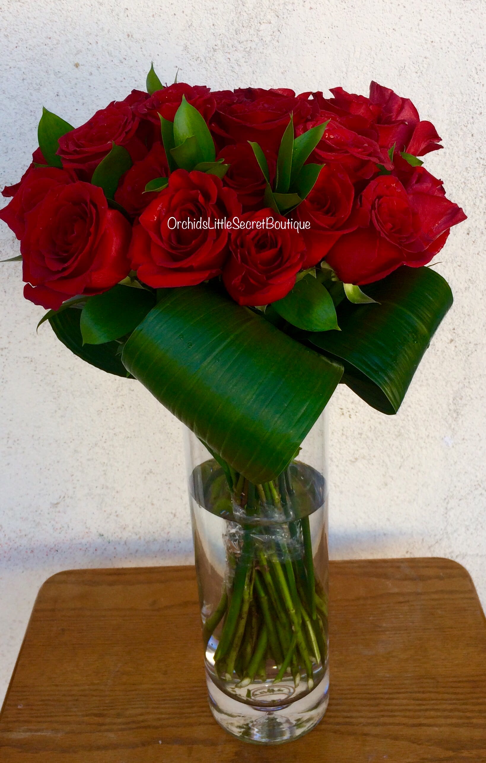 24 Premium Long Stem Roses Bouquet Vase Included By Orchids Little