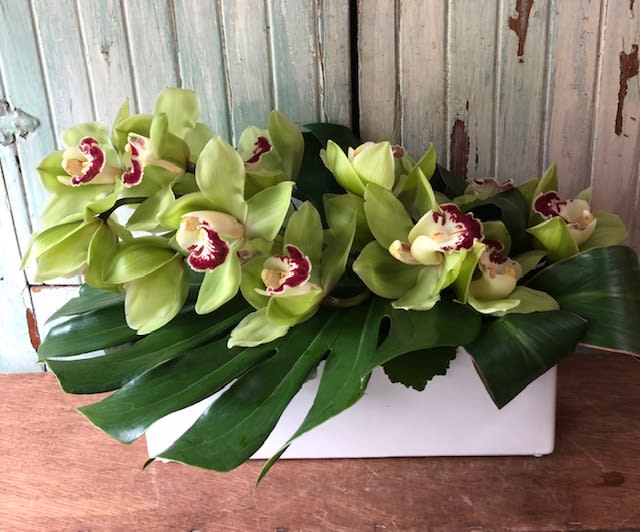 orchid centerpiece dining room