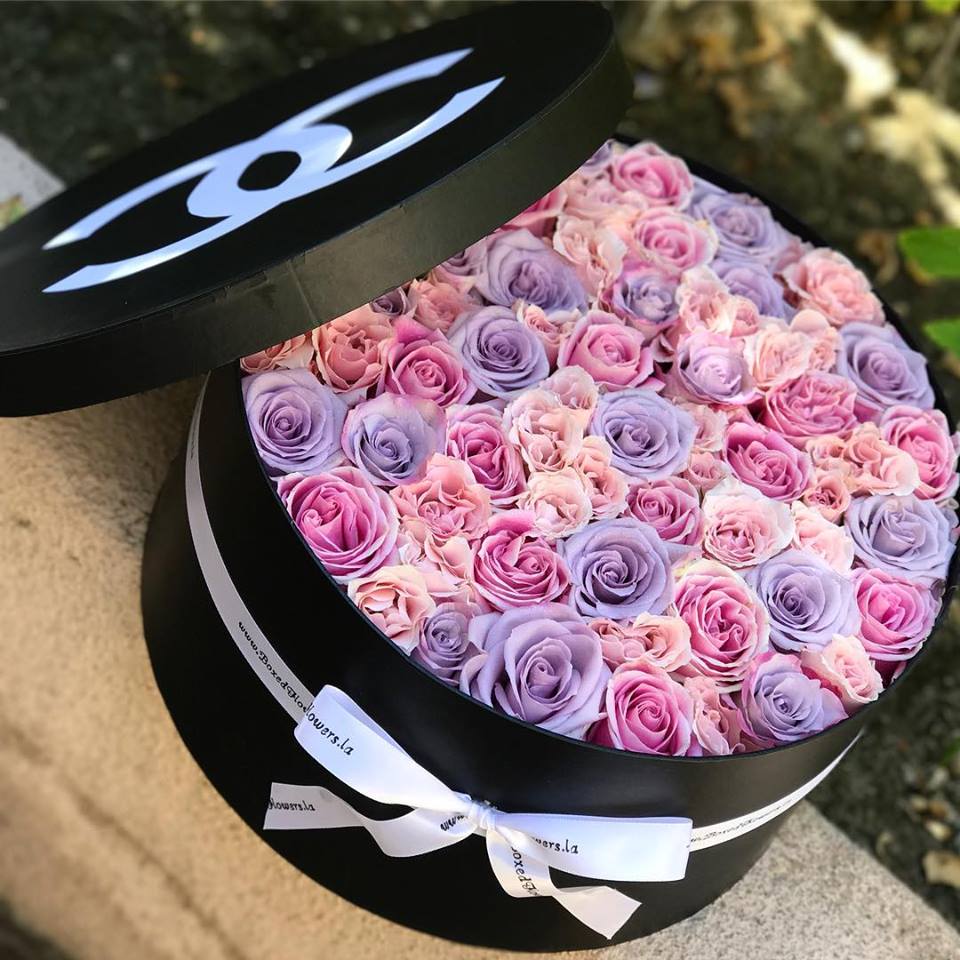 Designer inspired black box in Glendale, CA Boxed Flowers and Sweets