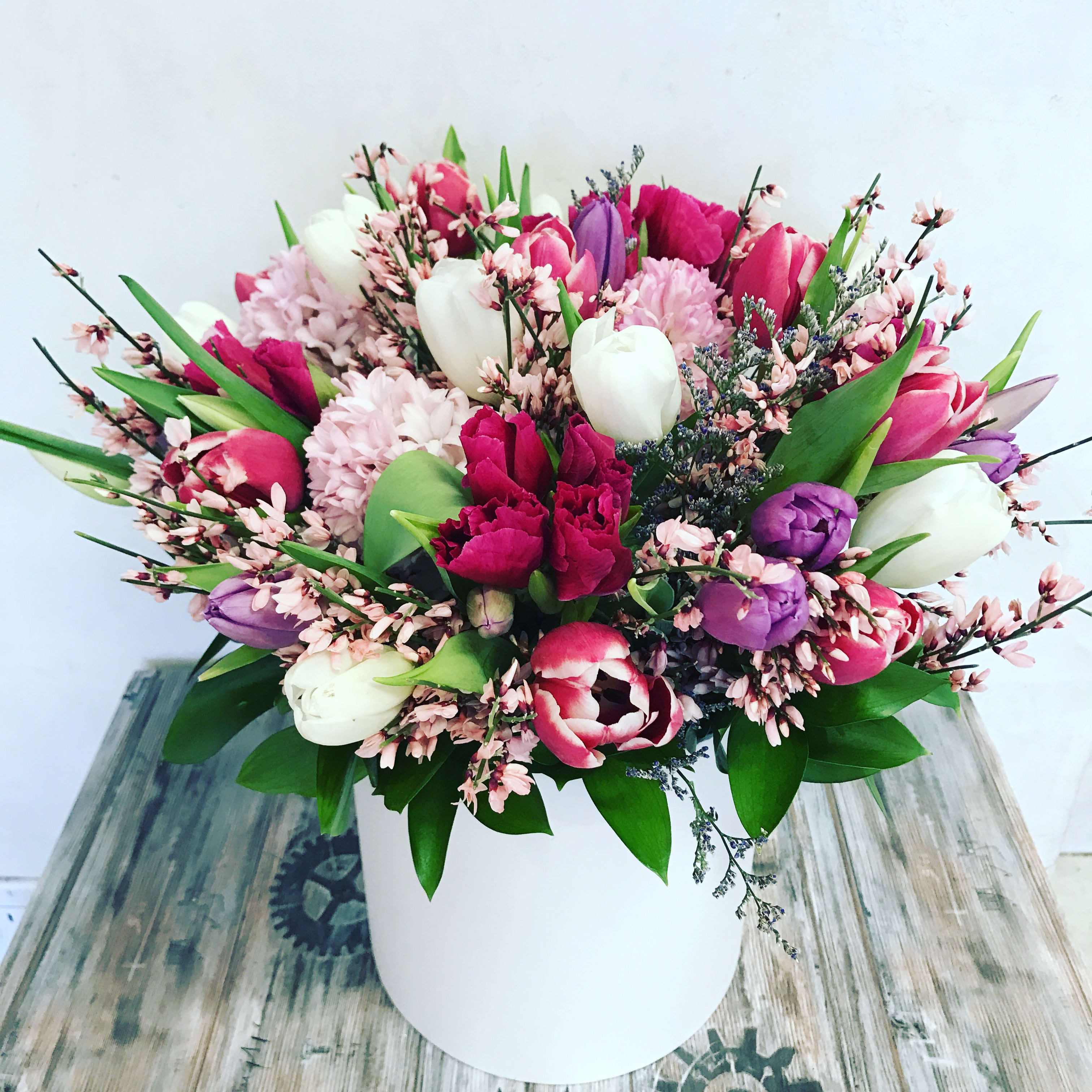 tulips box of flowers