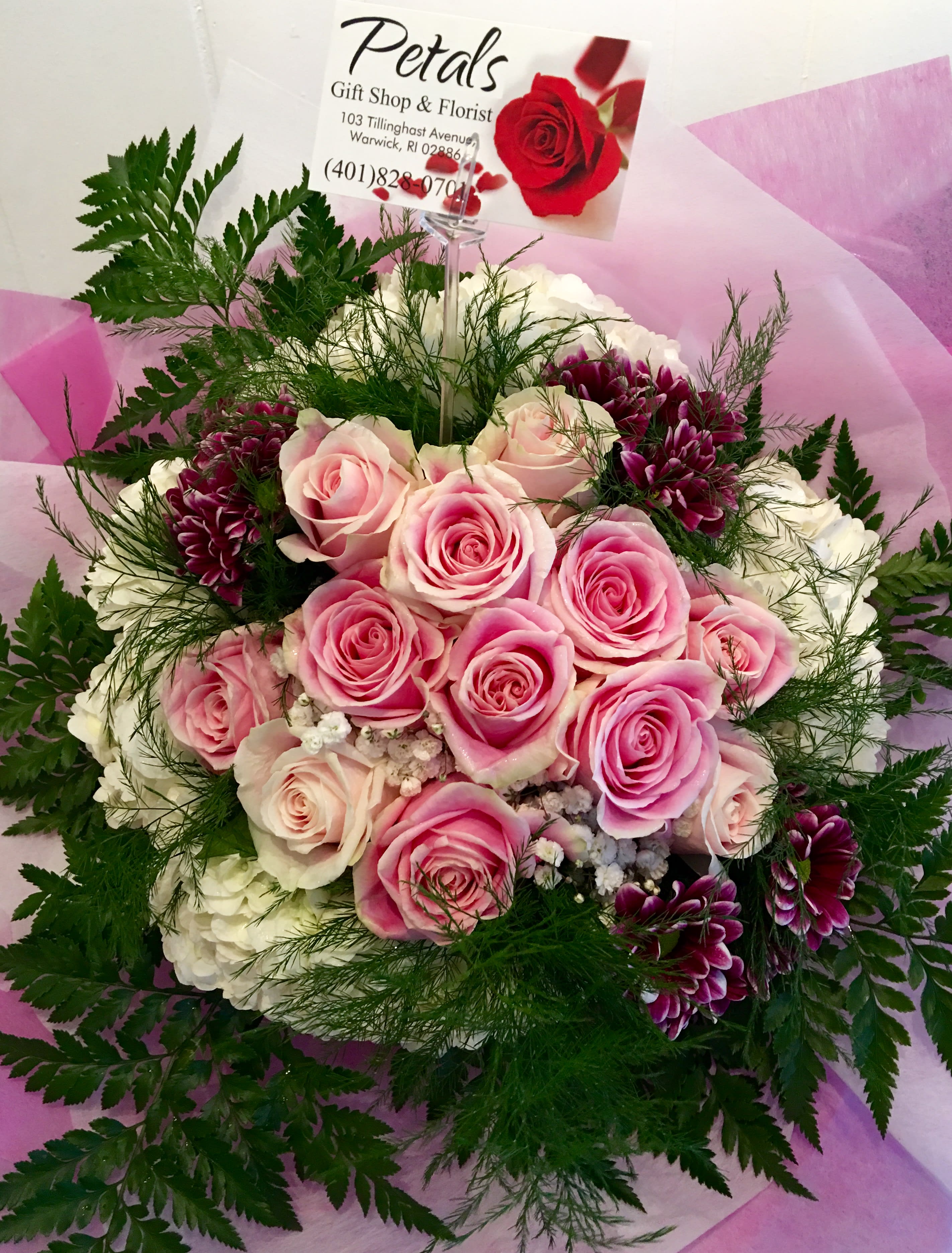 Large Pink Hand Wrapped Bouquet in Warwick, RI | Petals ...