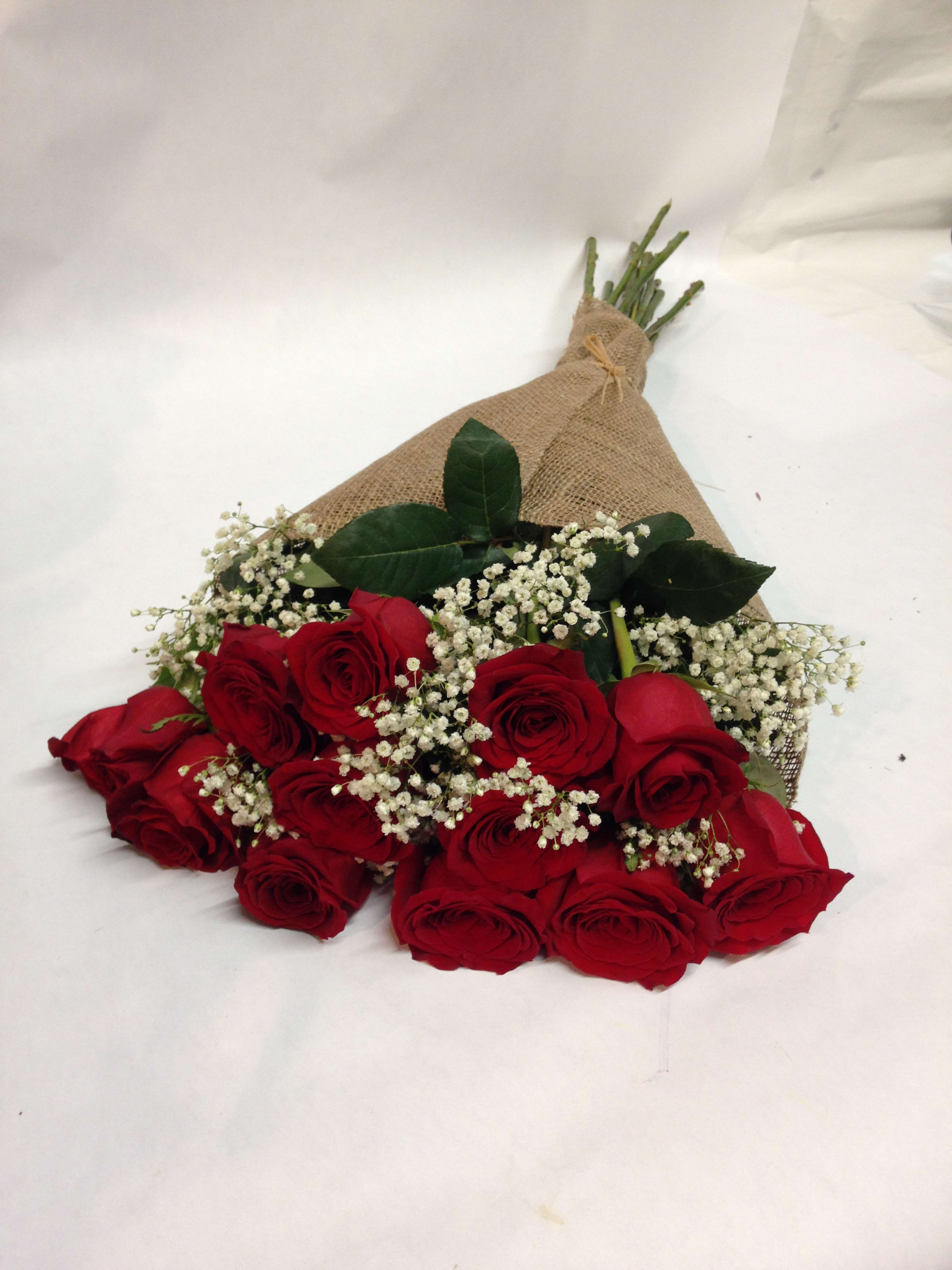 Red Roses in a Burlap Wrap in San Francisco, CA Flowers of the Valley