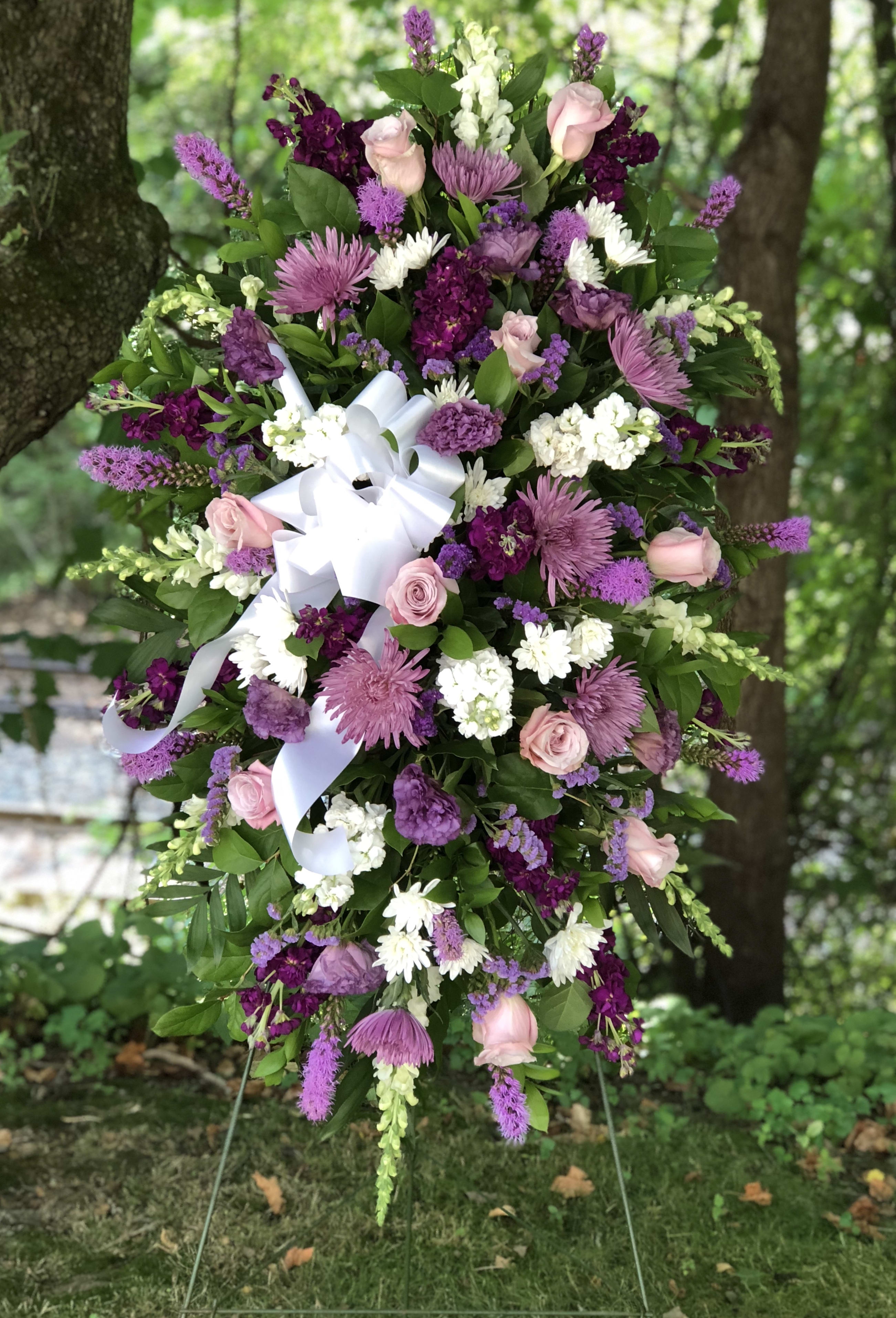 Lavender Standing Spray in Montchanin, DE Petals Flowers and Fine Gifts
