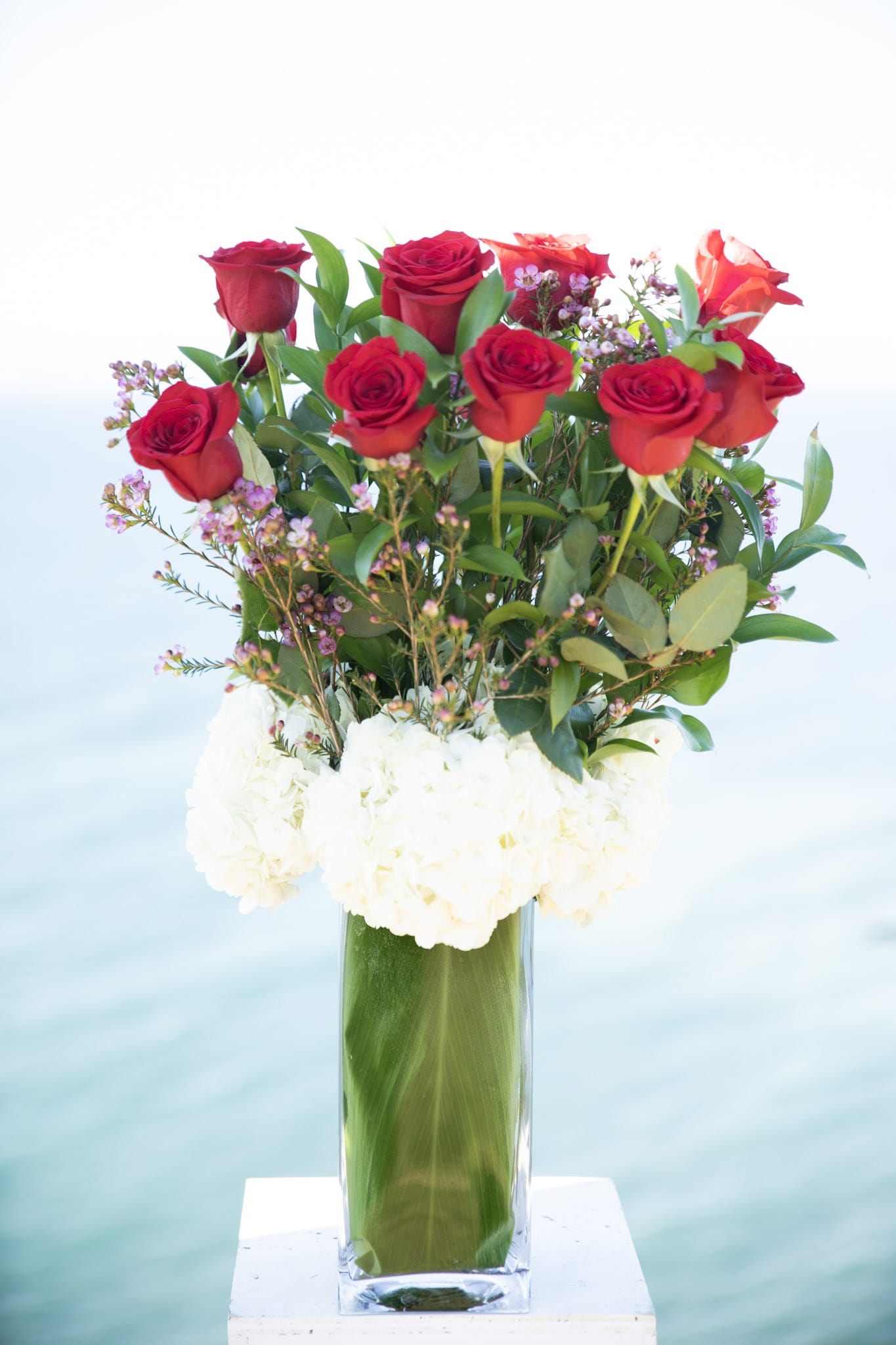 Rosie Longstem Roses in a Glass Vase in Torrance, CA Andes Florist
