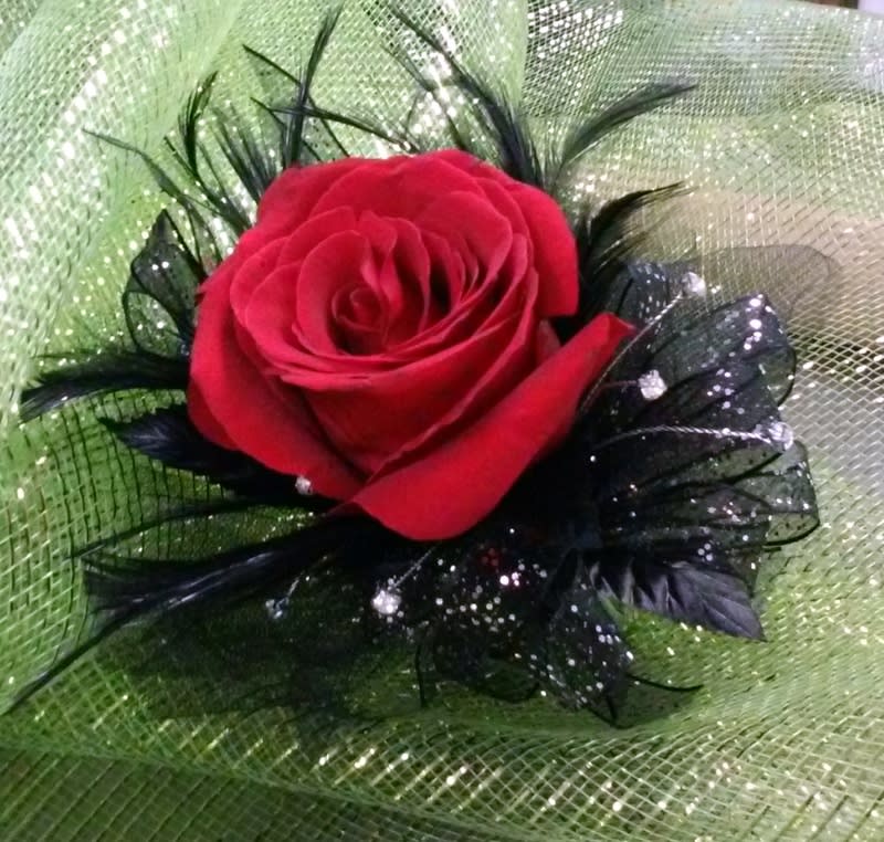 Red Sophistication Wrist Corsage In Las Vegas Nv Windmill Floral