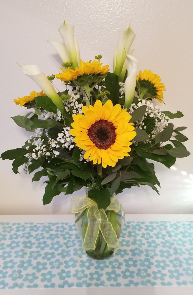 Sunflower and Lily combination in Brooklyn, NY Eastern Parkway