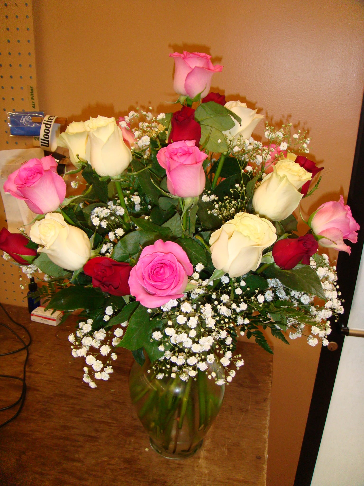 V15 Jumping Jack Arrangement of 2 Dozen Roses Mixed Colors in