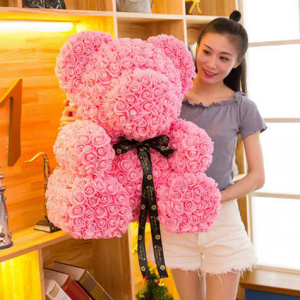 rose teddy bear box