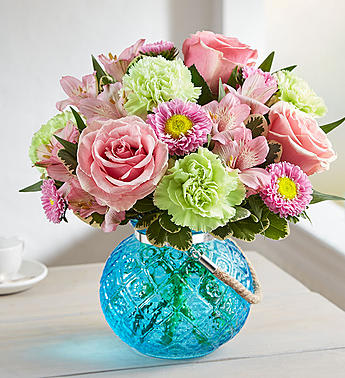 Splendid And Sweet In Blue Globe Vase In Edwardsville Il Goff