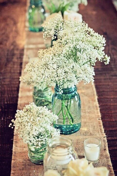 Mason Jar Centerpiece By Sierra Flowers