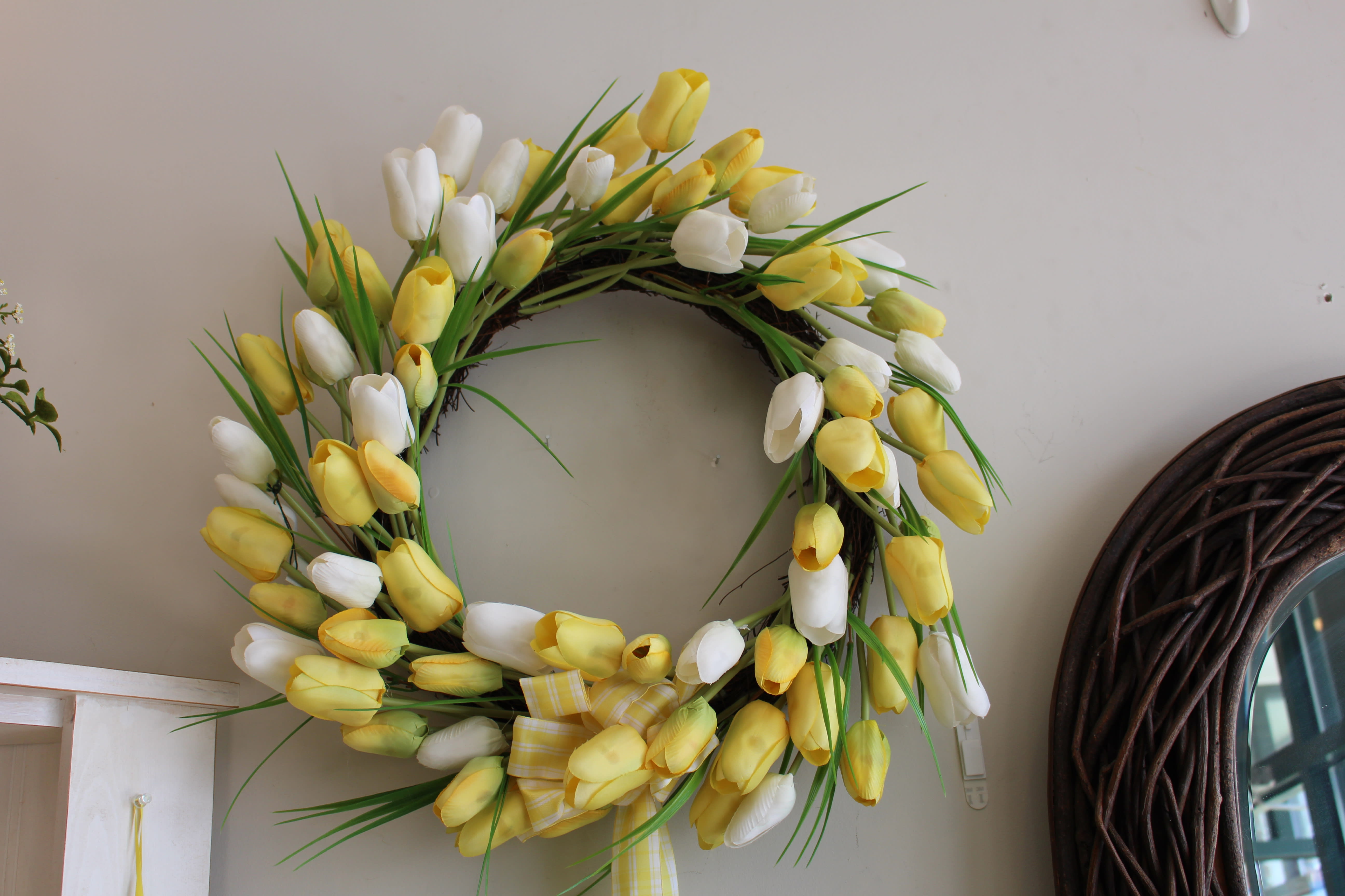 tulip wreath in Stoneham, MA Evergreen Florist Inc.