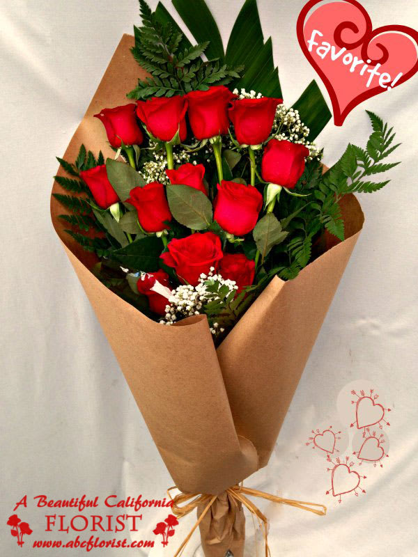 Beautiful Artisan Wrapped Red Roses Local Long Beach Flower Shop Abc In Long Beach Ca A Beautiful California Florist