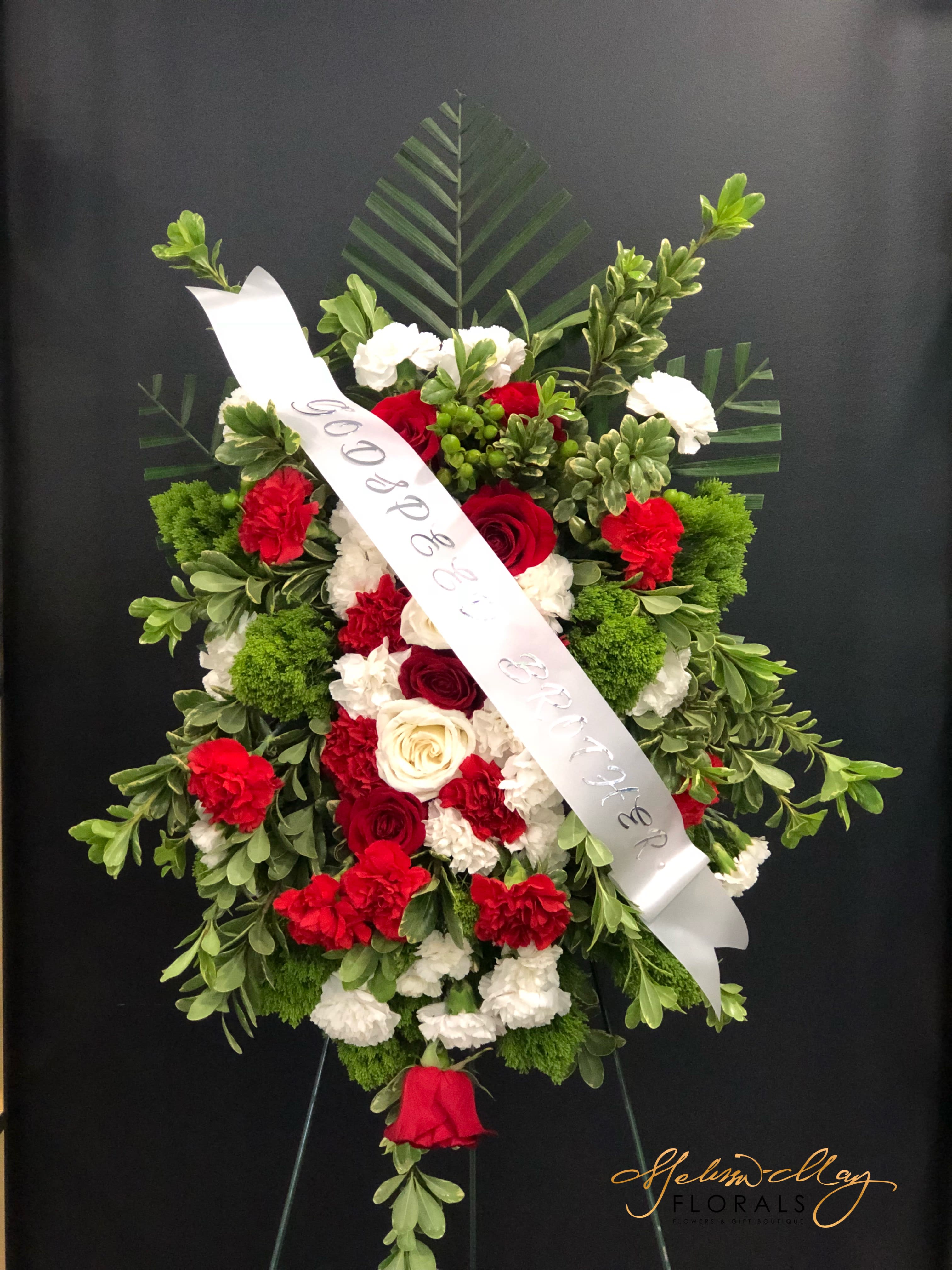 One Sided Funeral Spray By Melissa May Florals