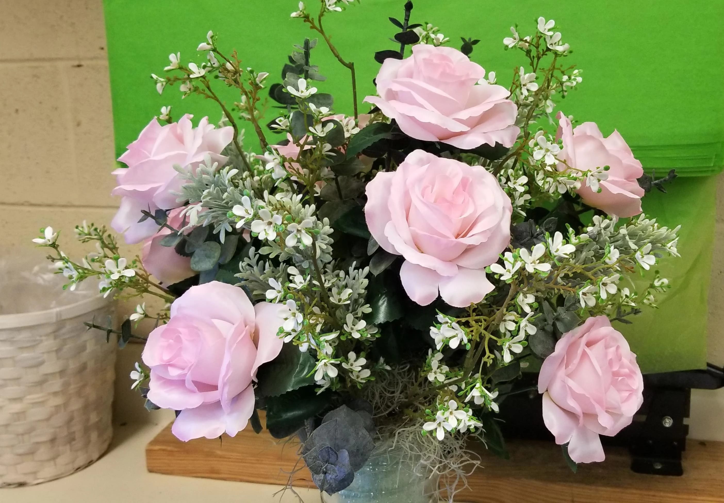 baby pink artificial flowers