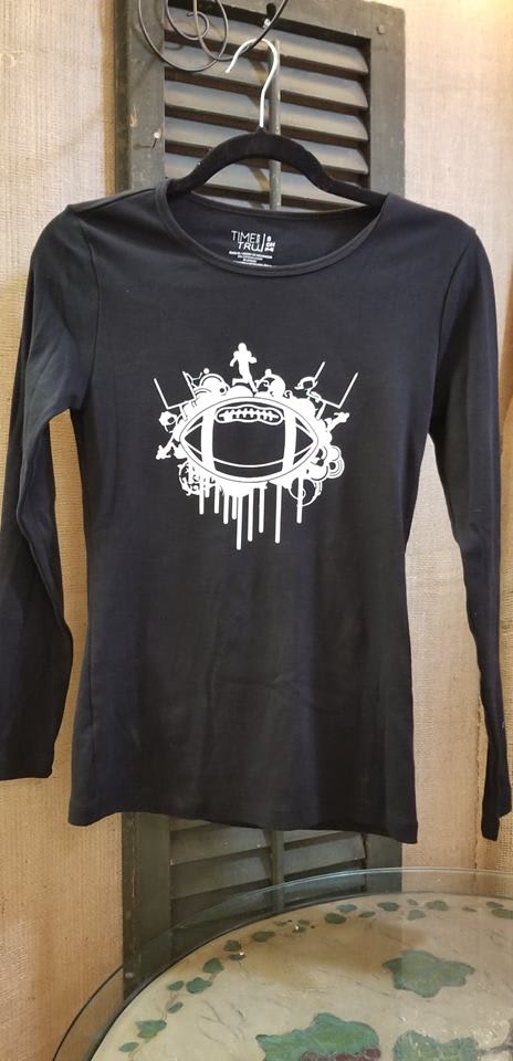 black long sleeve football shirt