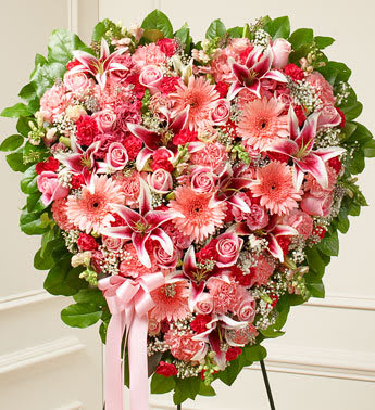 Pink Mixed Flower Heart in Nottingham, MD | Flower Expressions