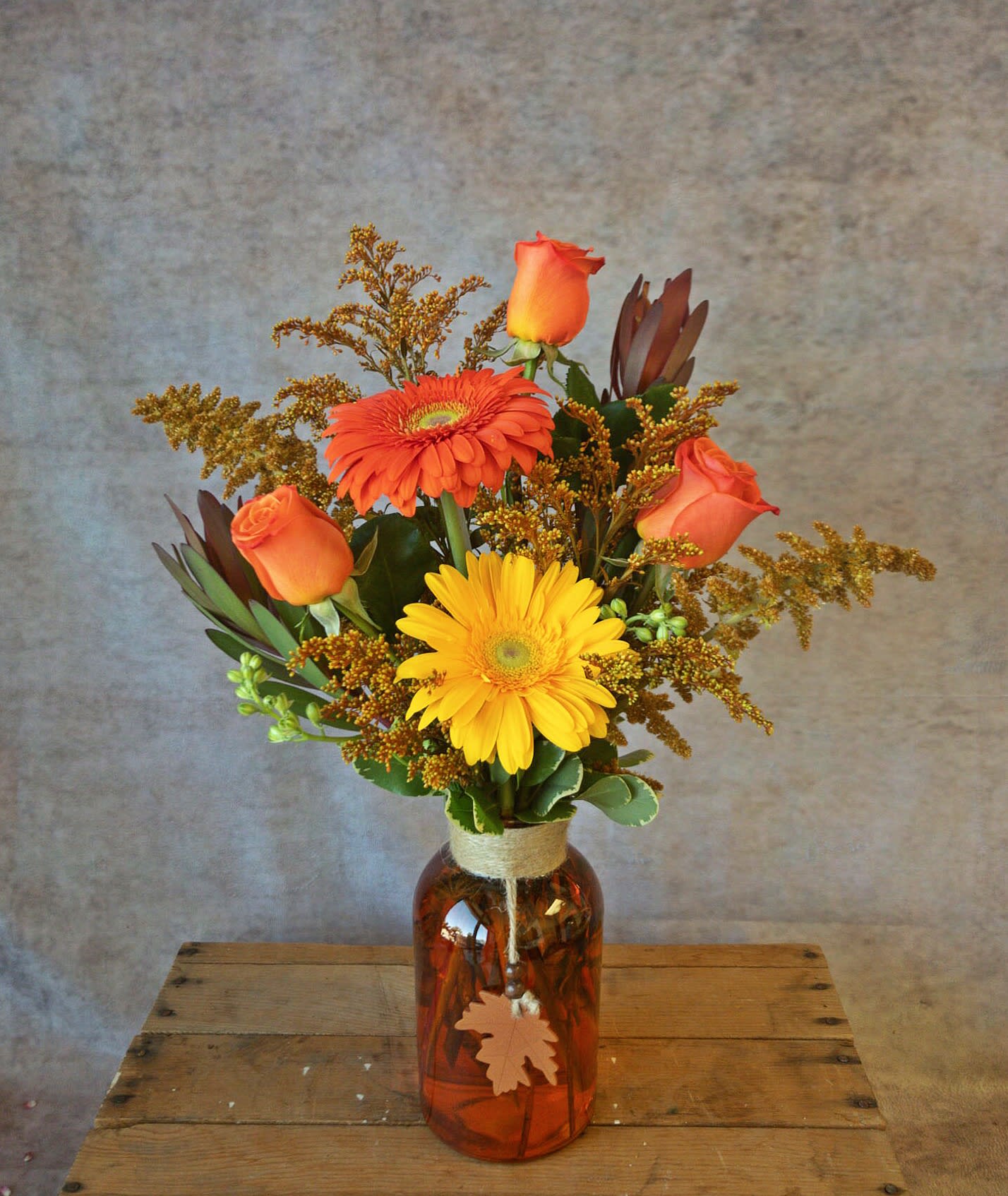 Hanging Leaf Fall Vase in Salina, KS Lauren Quinn Flower Boutique