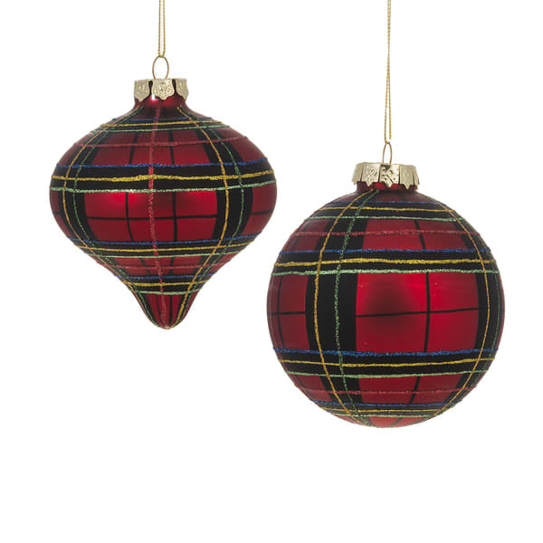 plaid ball christmas ornaments