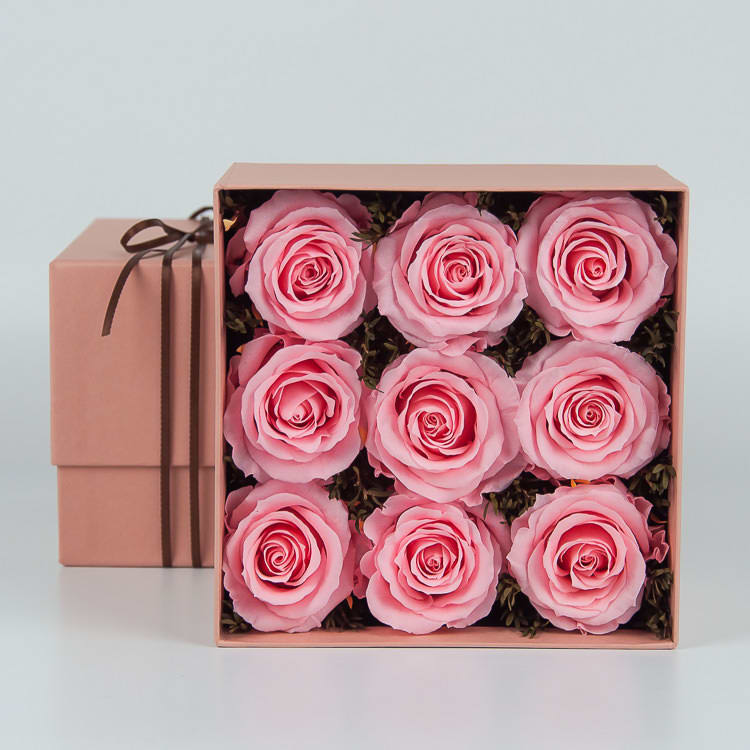 Bloom Box Square Preserved Roses By Many Projects Floral Design