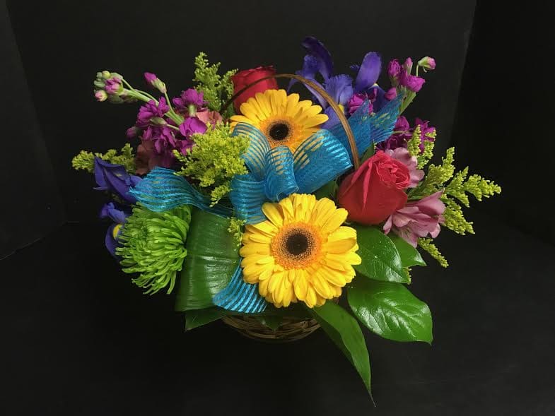Bright Basket Of Blooms in New City, NY Bassett Flowers