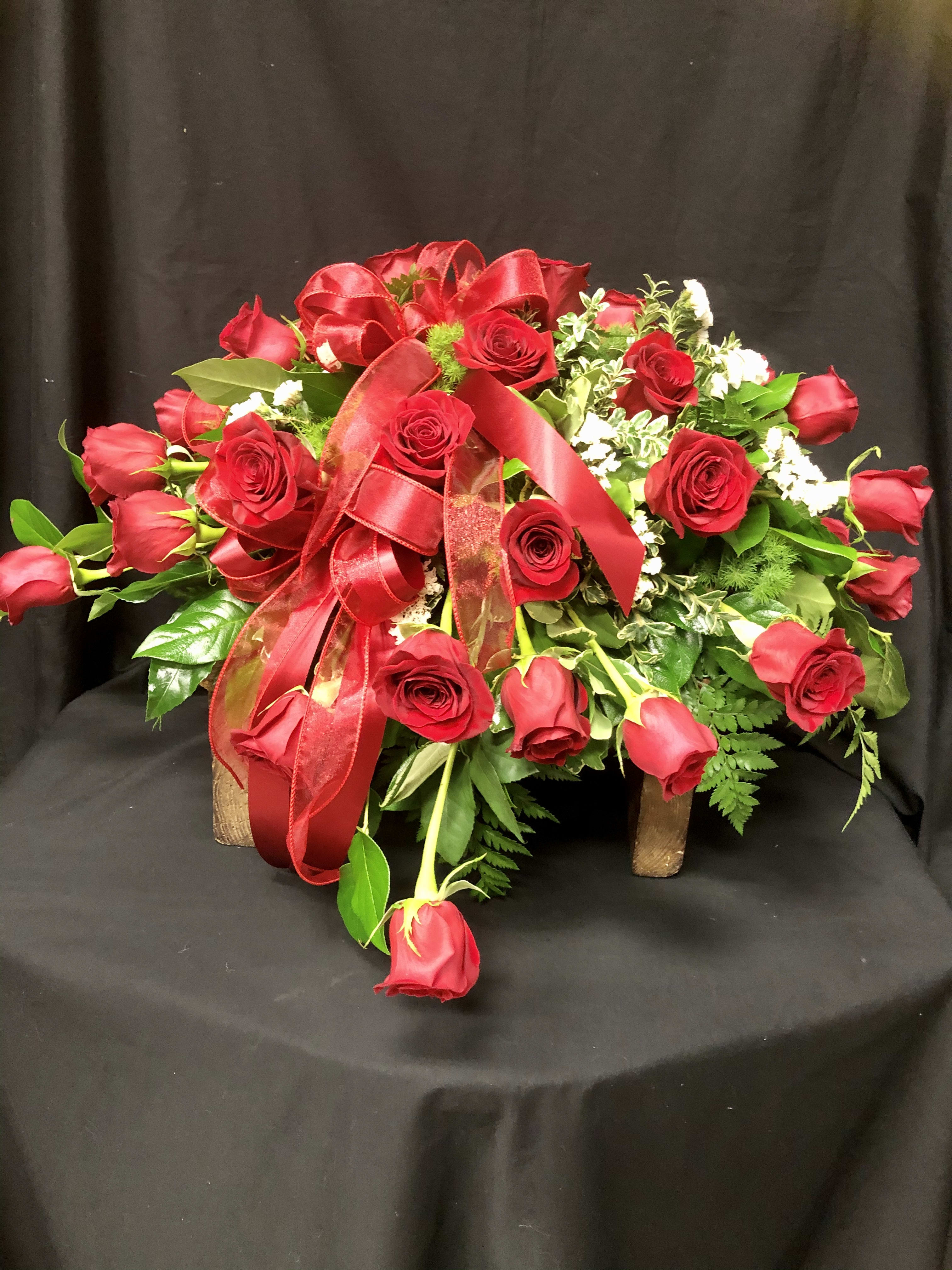 Red Rose Casket Spray In Salina Ks The Flower Nook