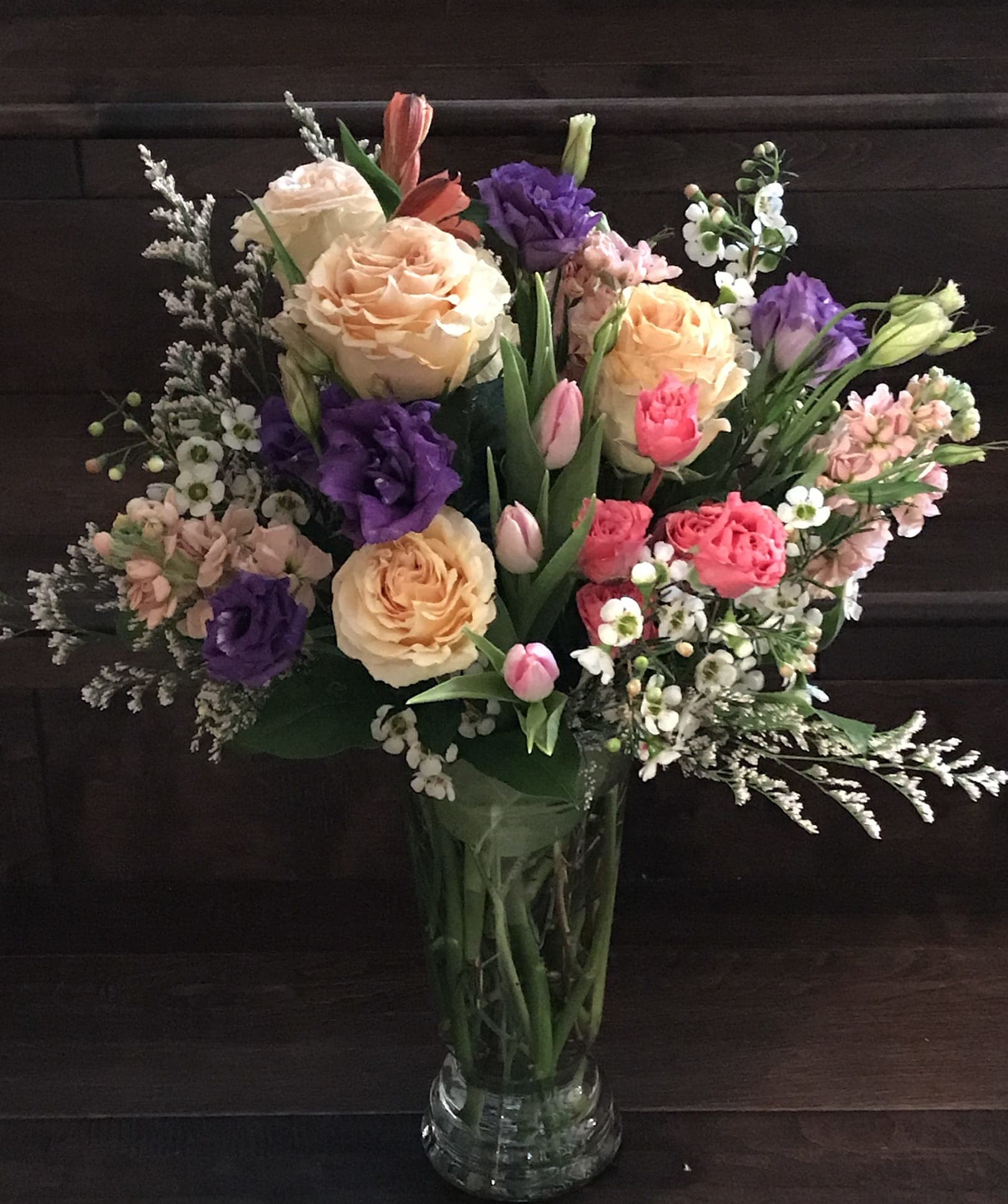 Peach and Purple in San Marcos, CA Lily Banks Florist