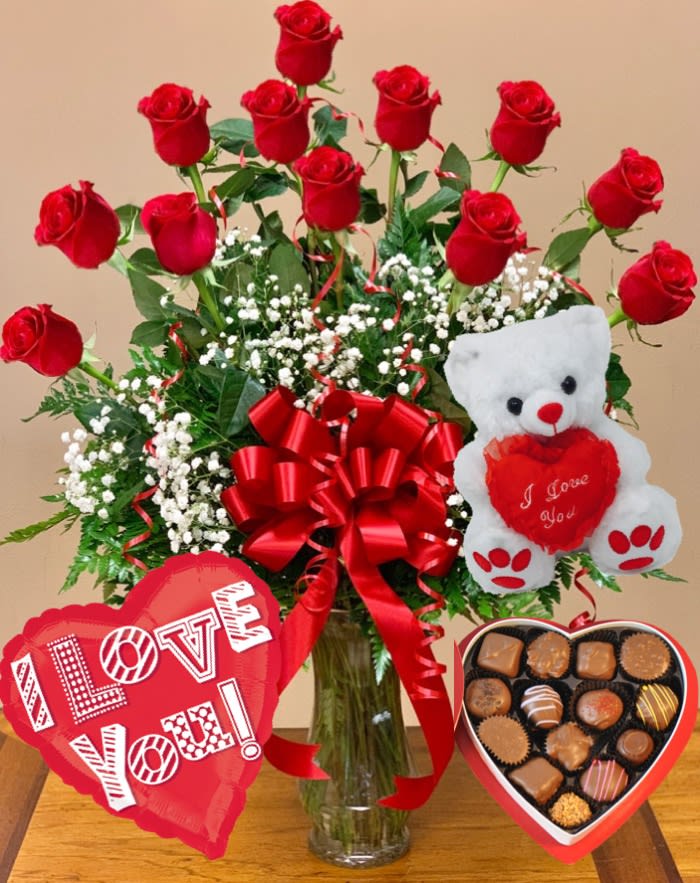 my valentine rose bear