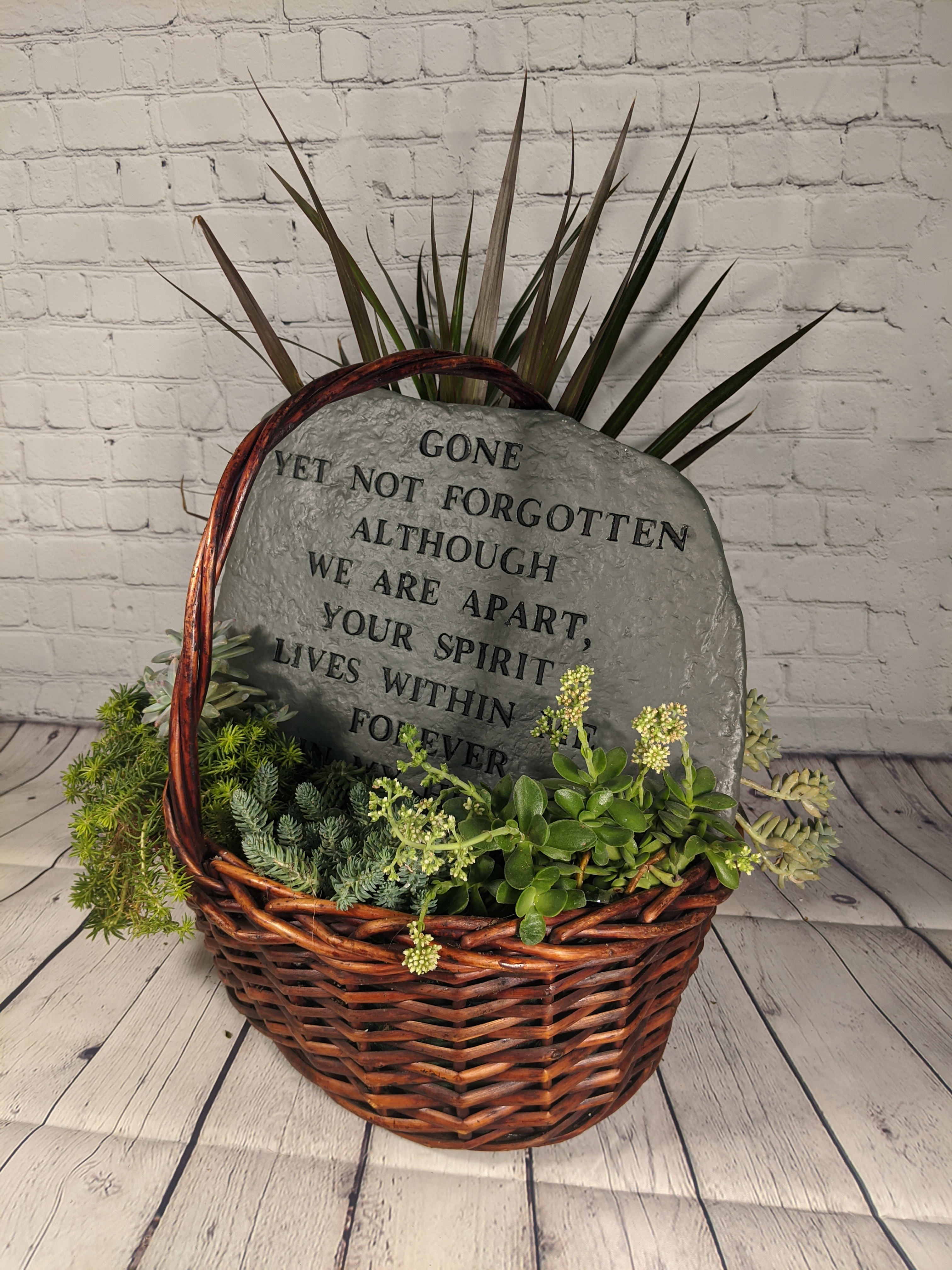 Succulent Memory Plaque Basket in Saint Clairsville, OH Lendon Floral