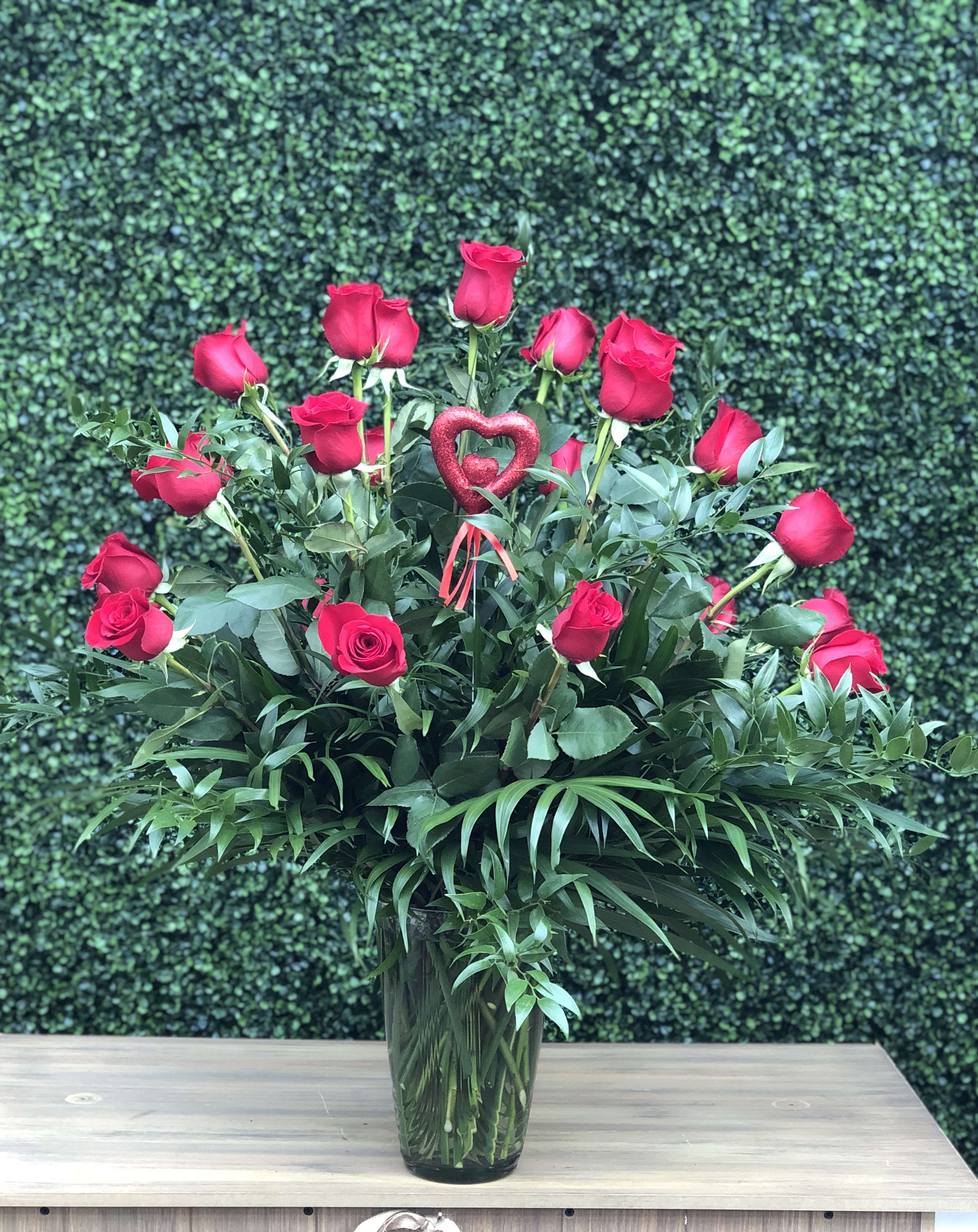 Two Dozen Red Roses In Miami Fl Hirni S Wayside Garden Florist