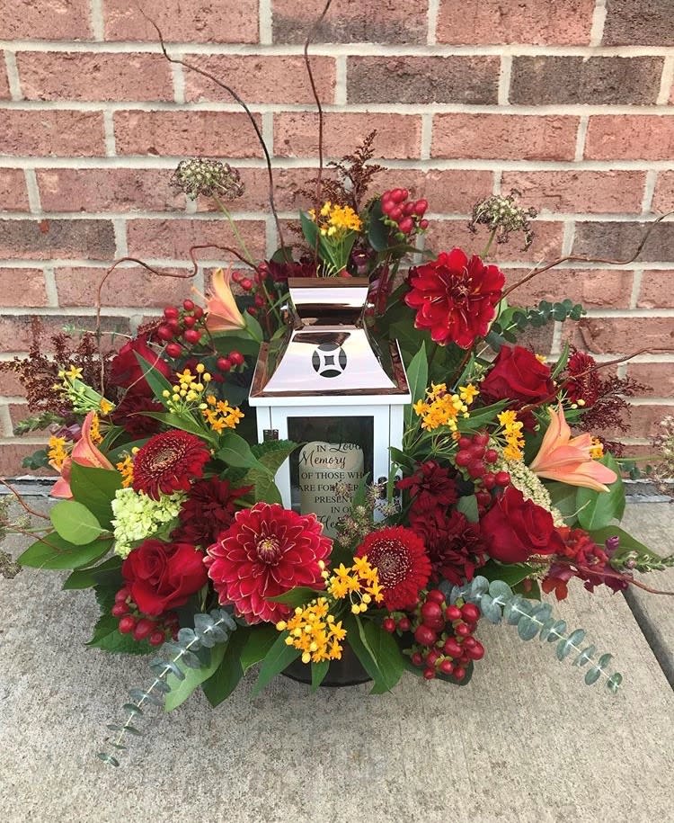In Loving Memory Lantern Arrangement in Greensburg, PA Curly Willow