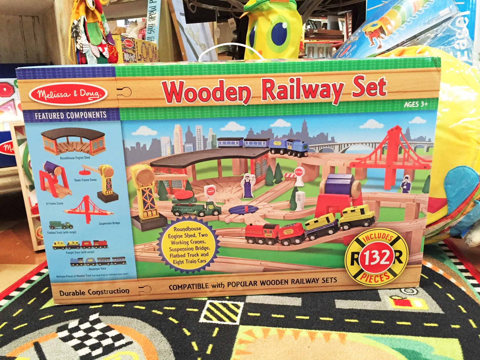 melissa & doug wooden train set