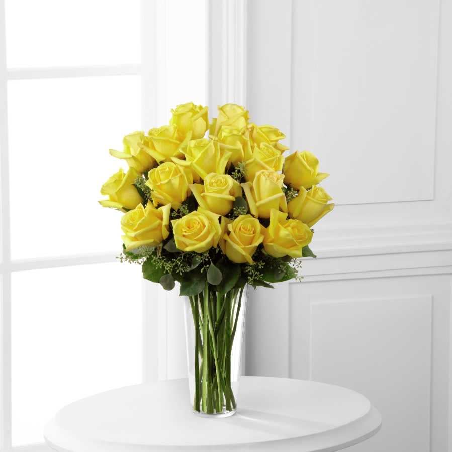 18 Yellow Roses in Miami, FL Dolly's Florist