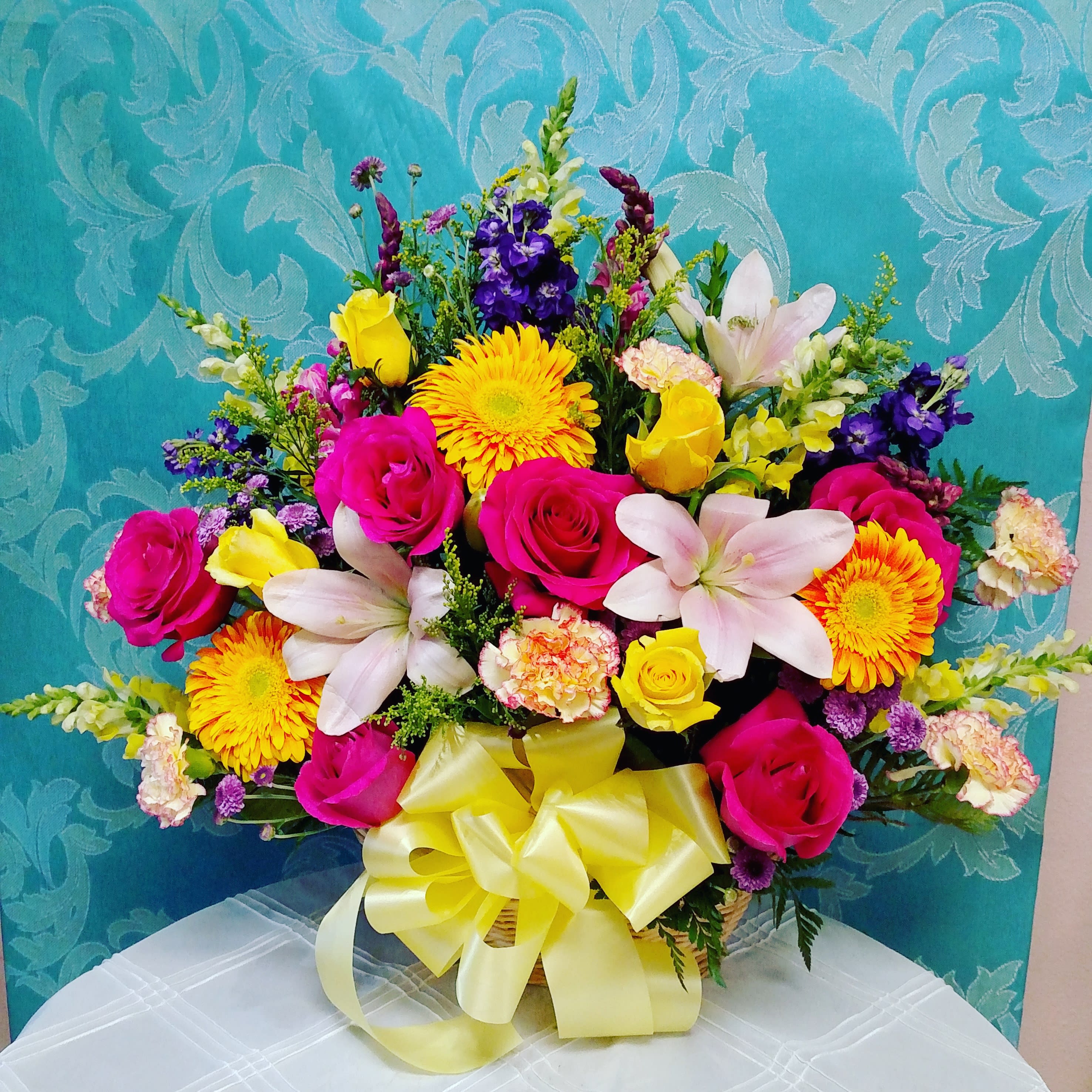 Bright Happy Blooms Basket in Downey, CA Chita's Floral Designs