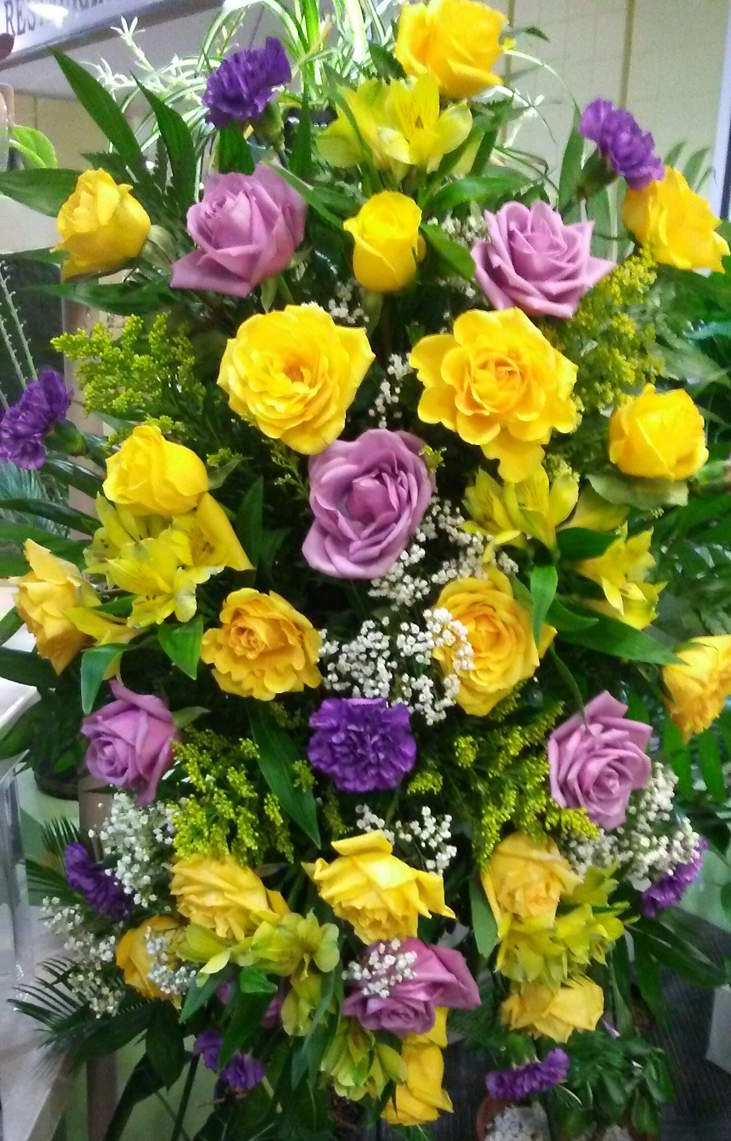 Purple and Yellow Standing Spray in Philadelphia, PA ... Purple and Yellow Standing Spray in Philadelphia, PA ...