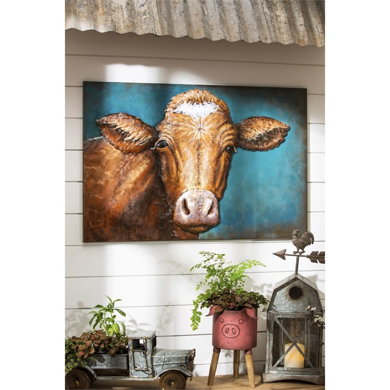 3D Cow Head Iron Wall Hanging in Stuart, FL A Goode Florist